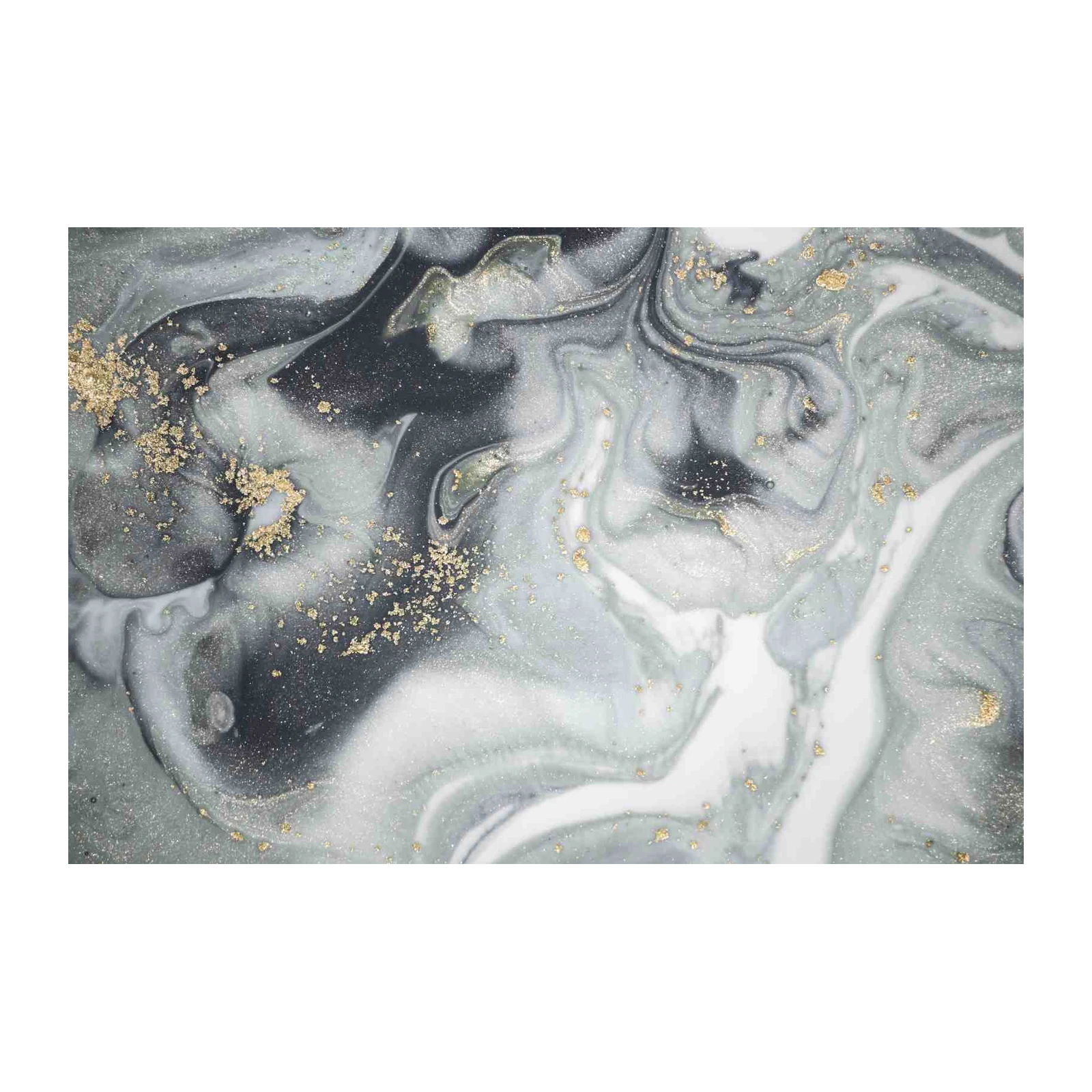 Elegant Marble Swirl Gold Splash Wall Art