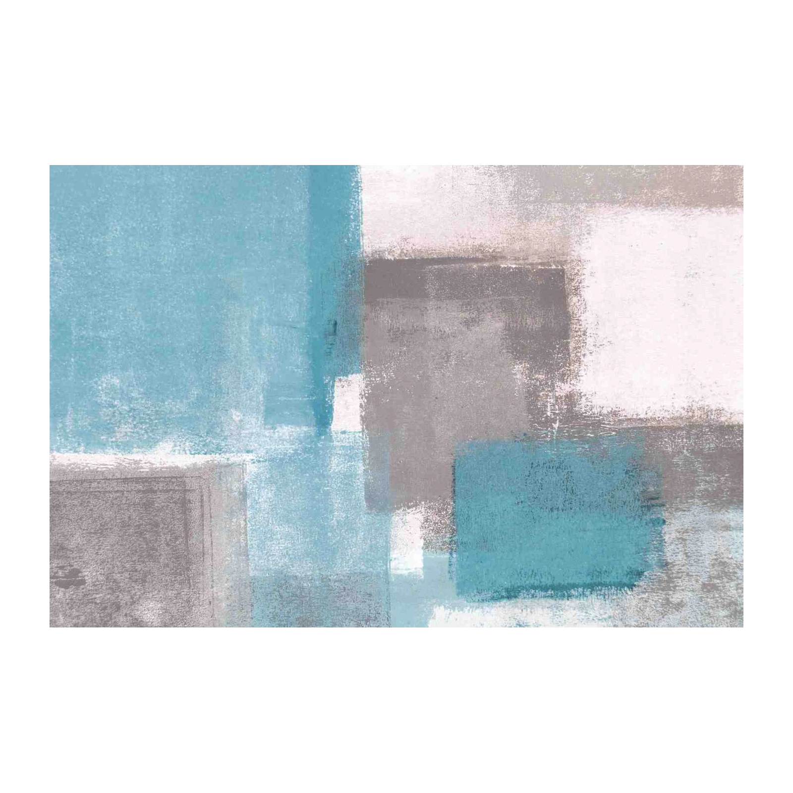 Abstract Teal & Gray Geometric Wall Art