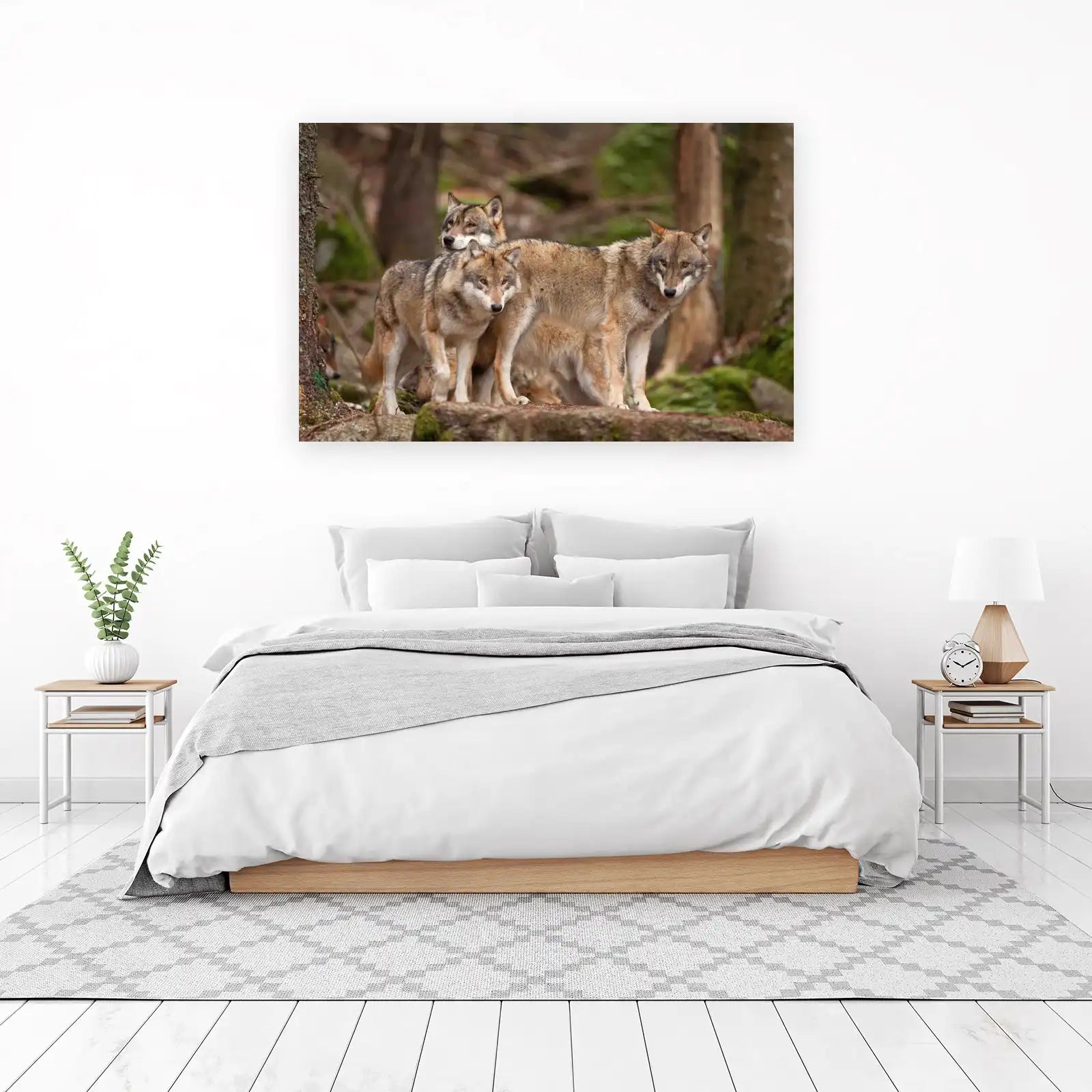 Majestic Wolf Pack Forest Wall Art