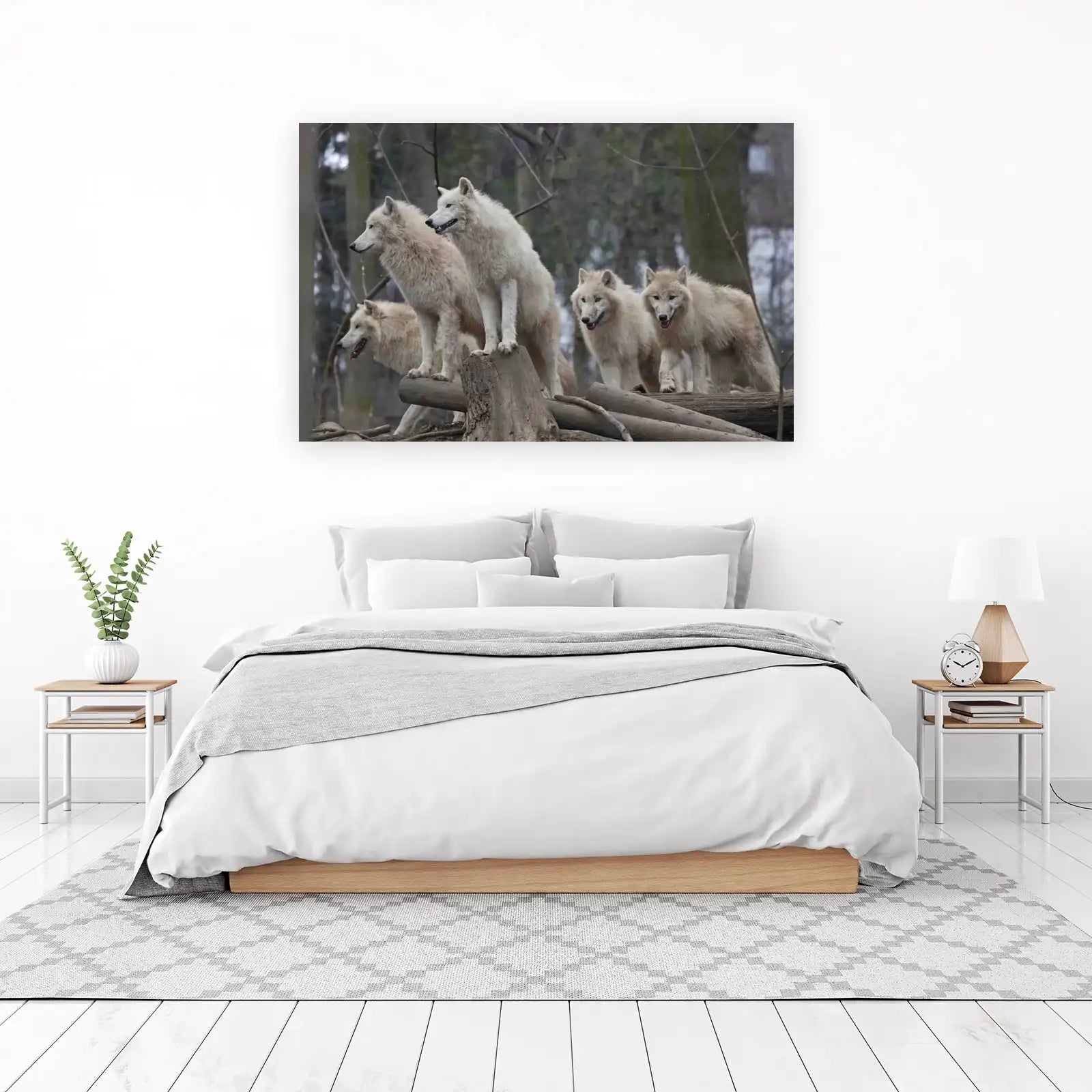 Majestic Wolf Pack Forest Wall Art