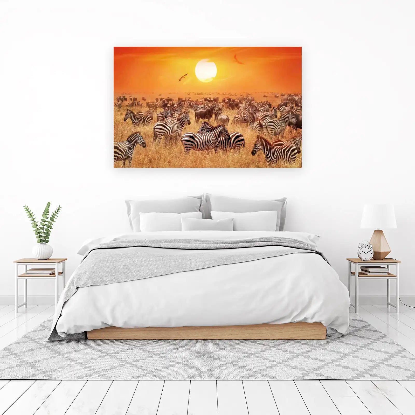 African Zebra Migration Wall Art