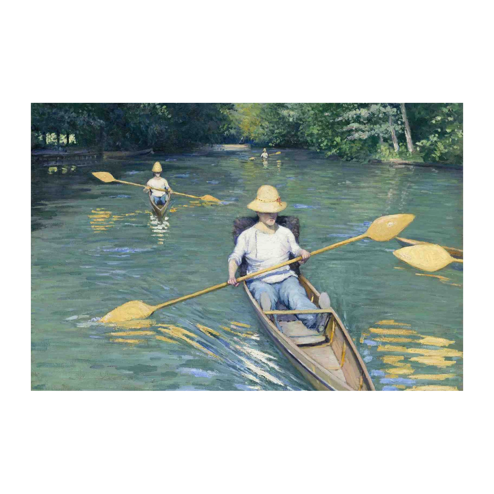 Serene Rowing Scene Impressionist Wall Art