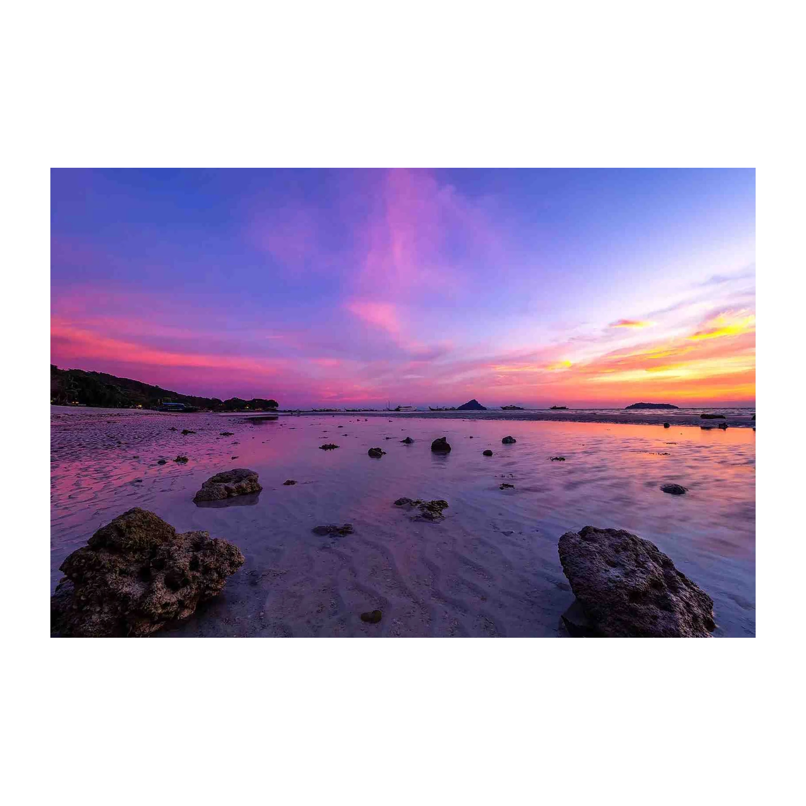 Tranquil Beach Sunset Wall Art