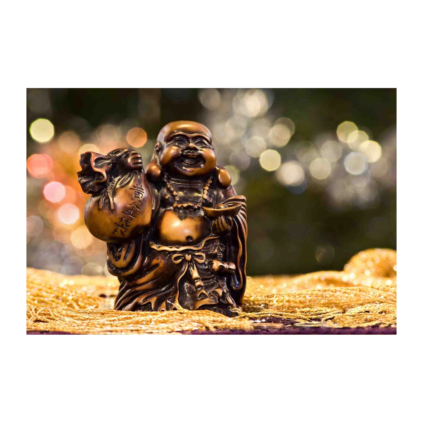 Happy Buddha With Money Bag Wall Art