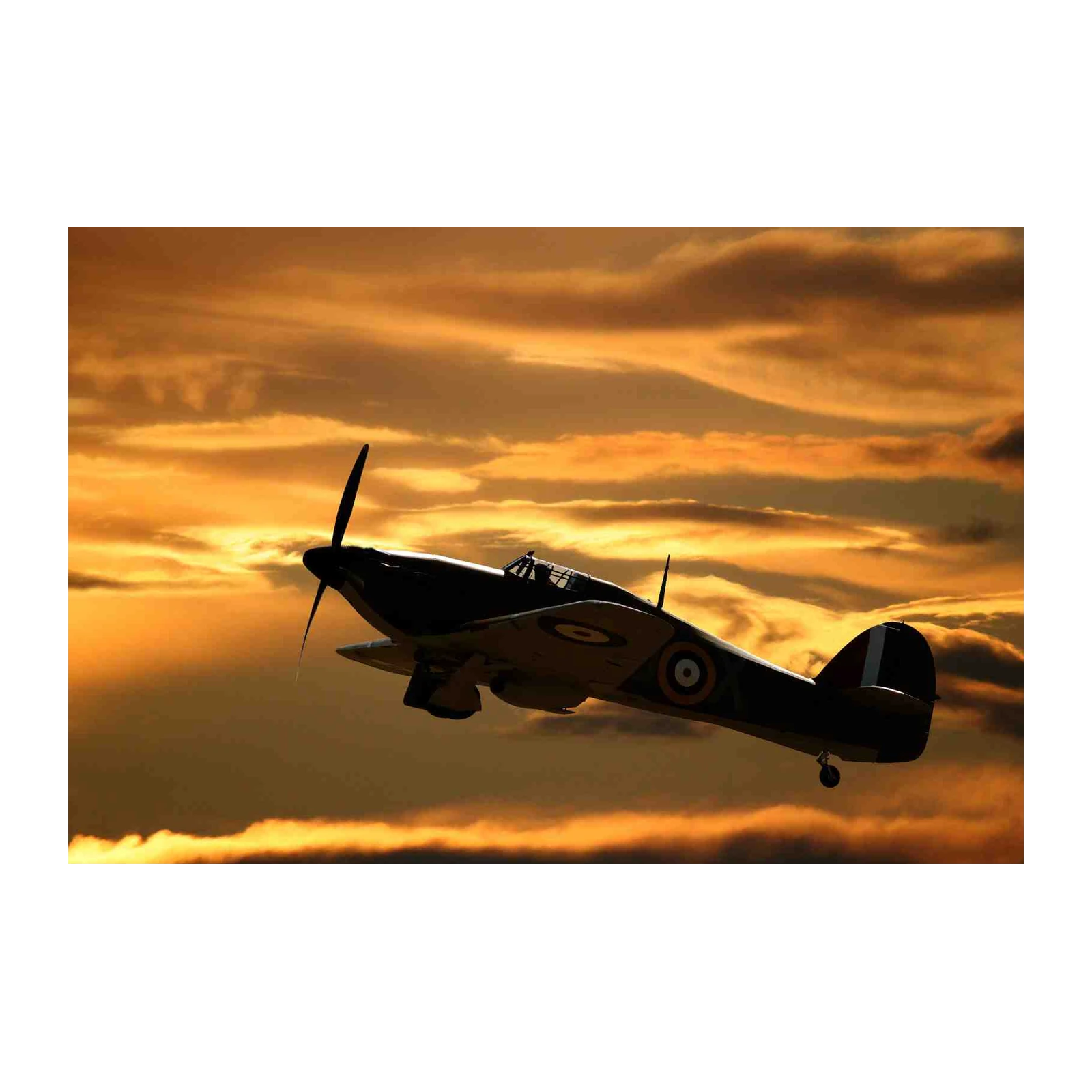 Iconic Spitfire Sunset Flight Wall Art