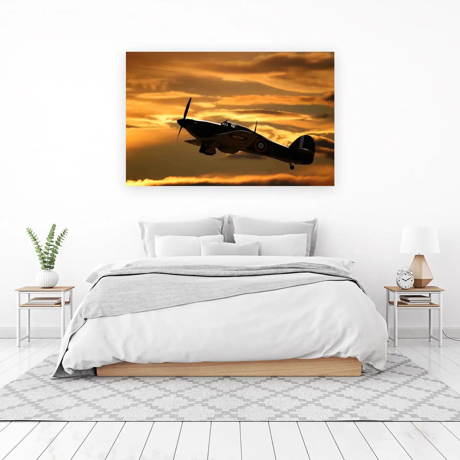 Iconic Spitfire Sunset Flight Wall Art