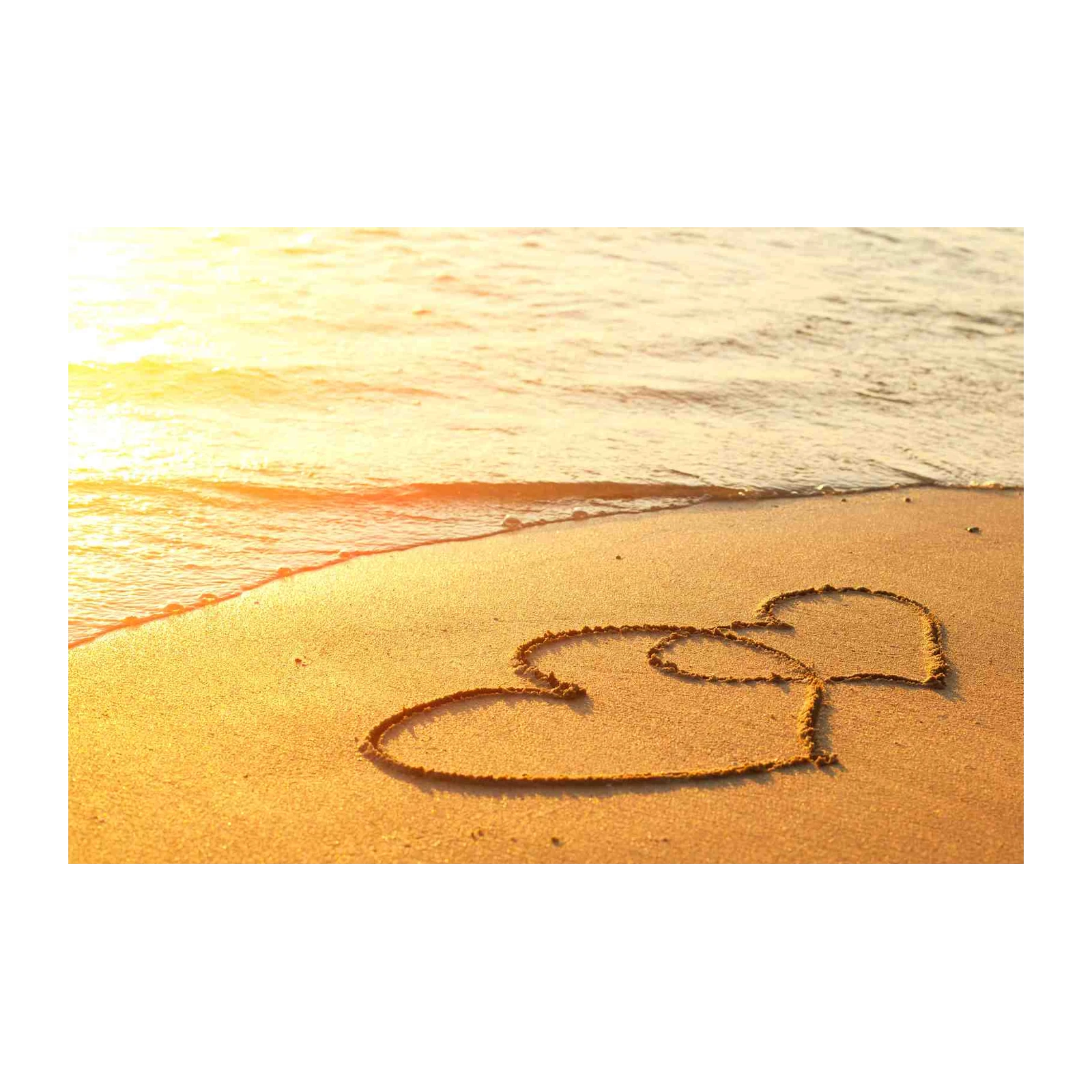 Romantic Beach Hearts Sand Art Wall Art