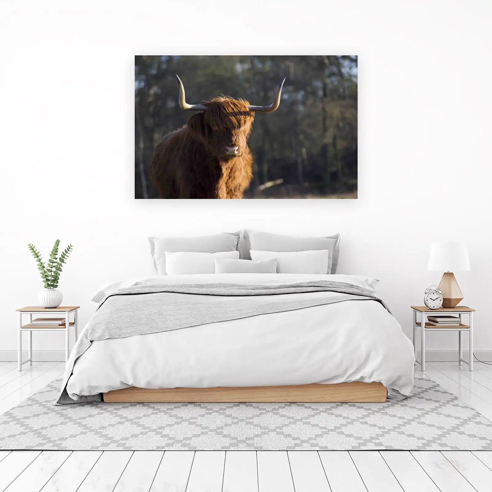 Majestic Highland Cow Portrait Wall Art