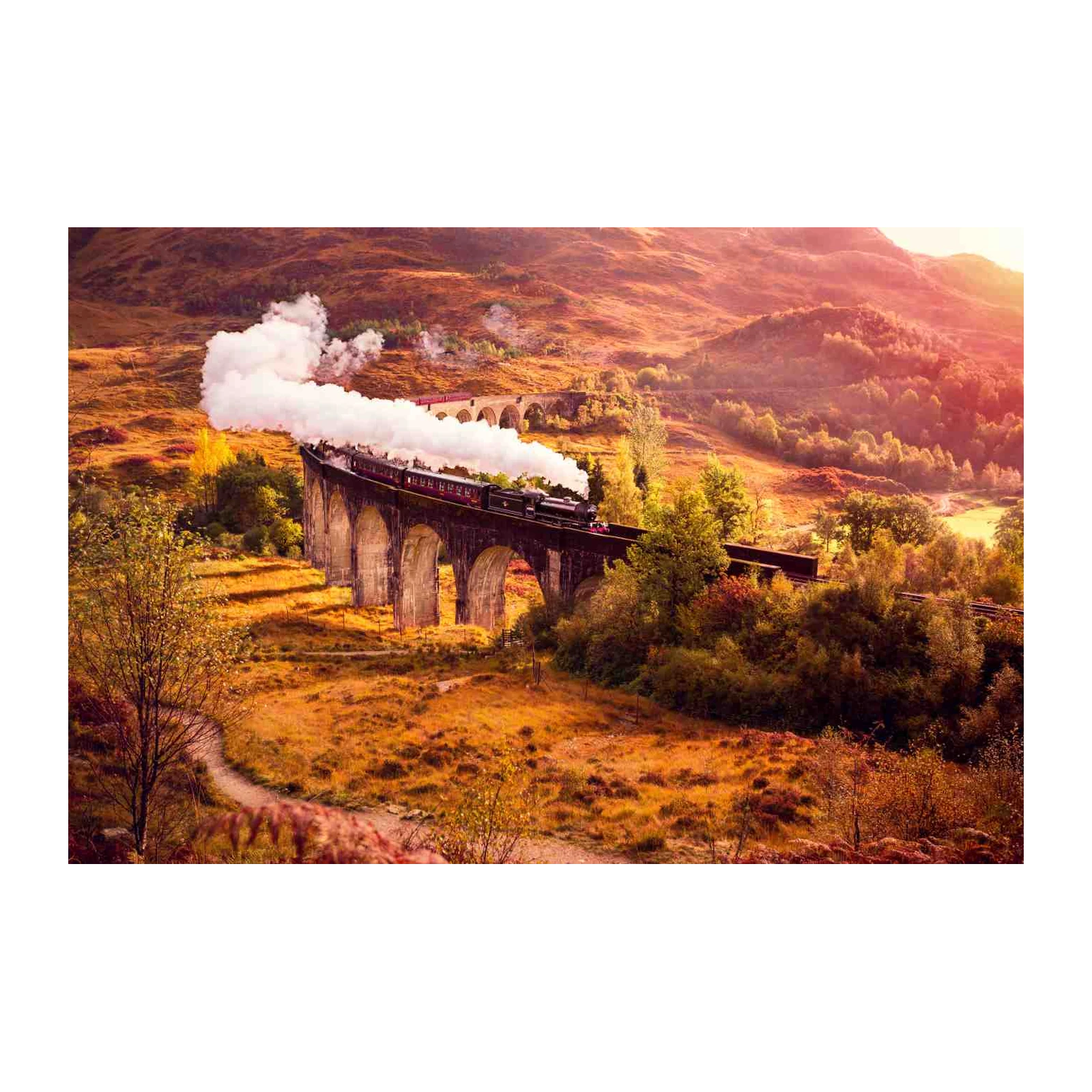 Vintage Steam Train Scotland Glenfinnan Viaduct Wall Art