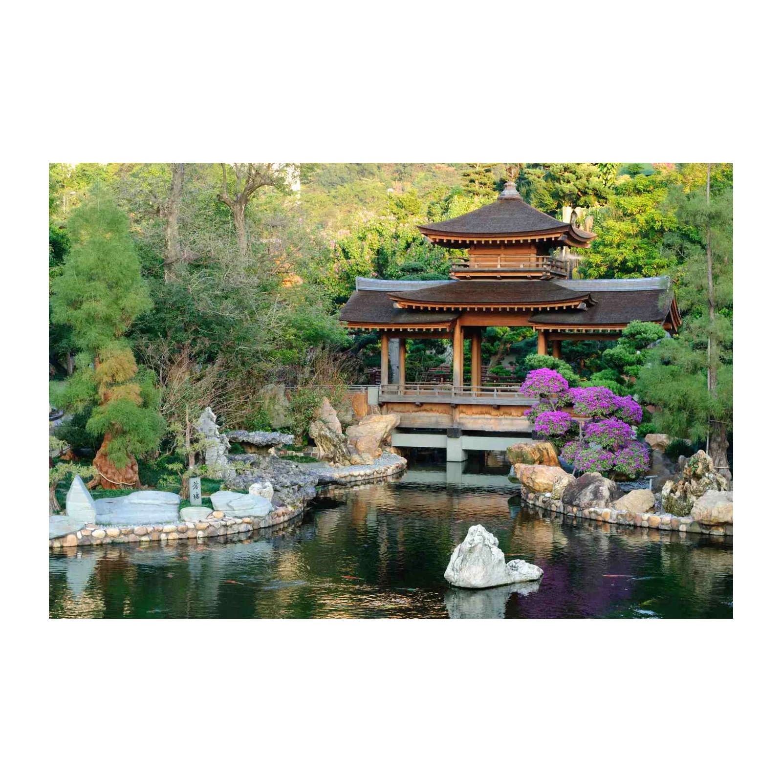 Tranquil Pagoda Garden Wall Art