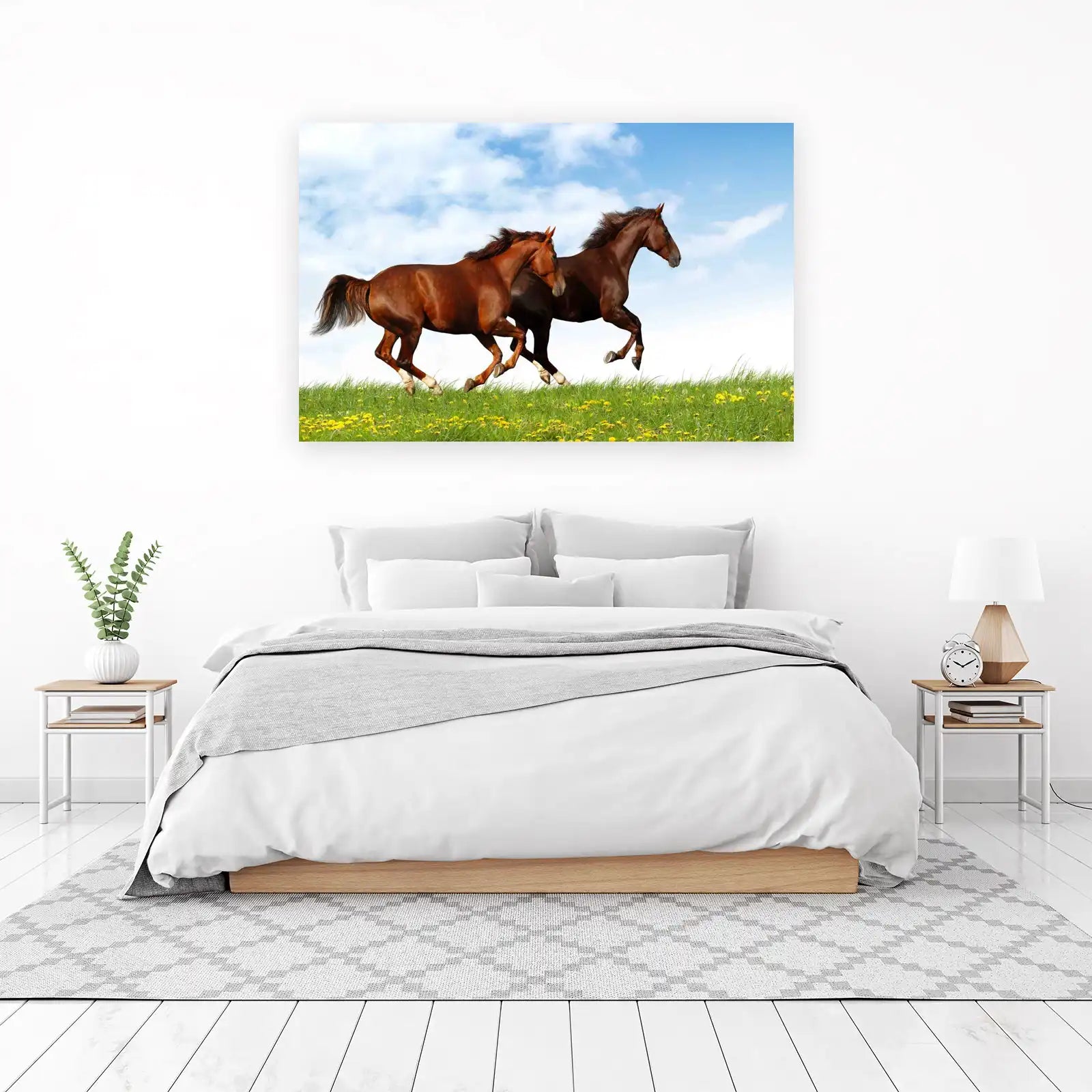 Majestic Chestnut Horses Gallop Wall Art