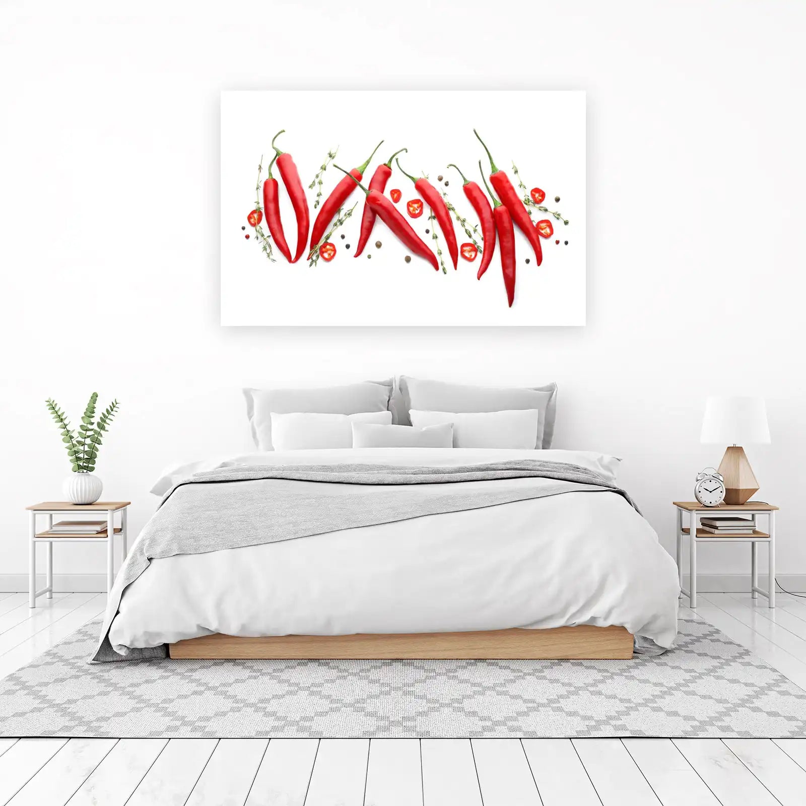 Vibrant Red Chili Peppers Kitchen Wall Art Wall Art