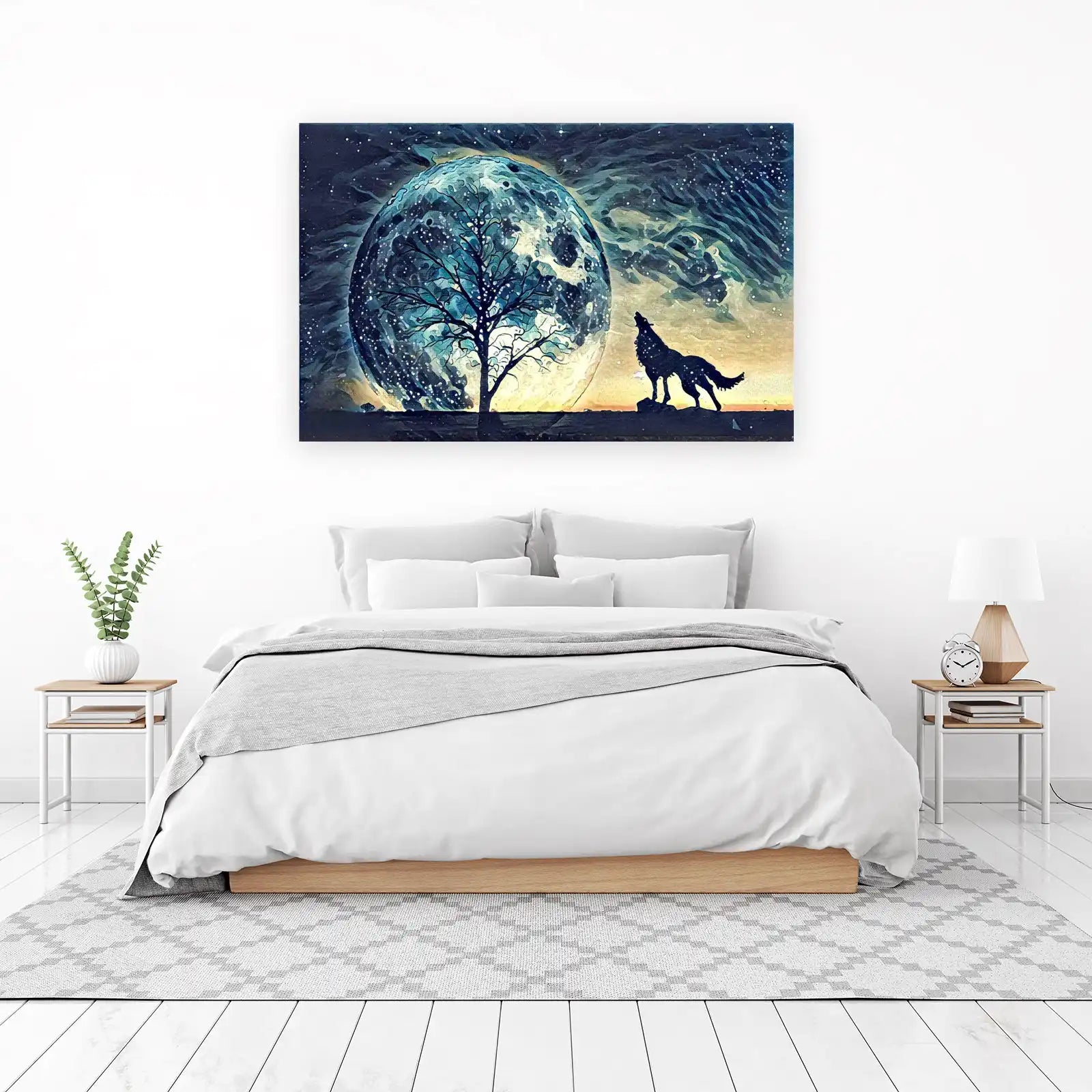 Majestic Wolf Moon Art Wall Art