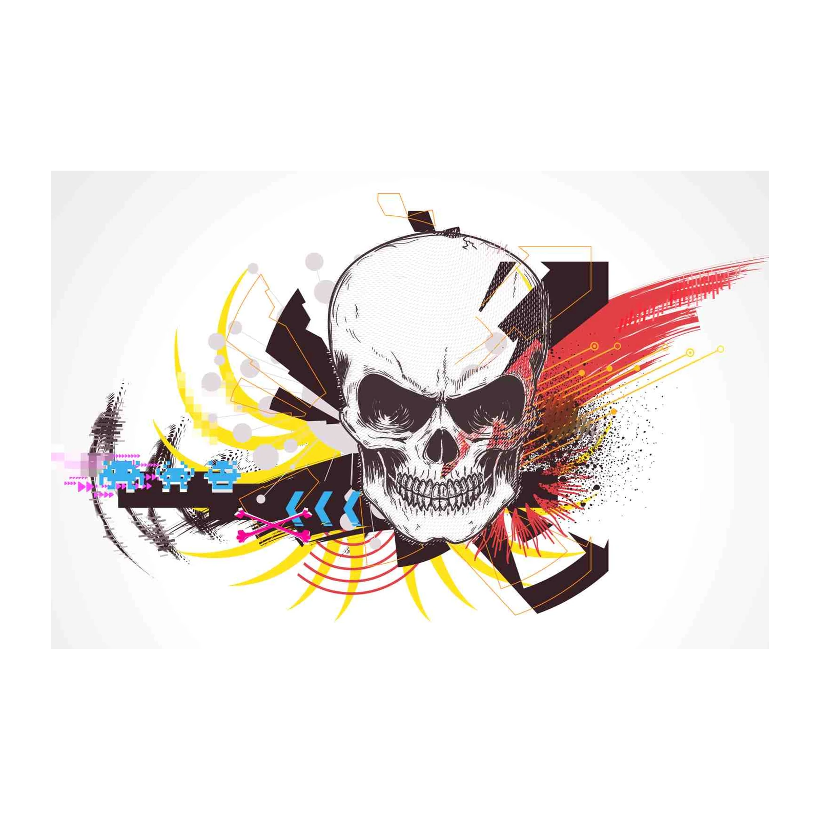 Abstract Skull Grunge Art Wall Art