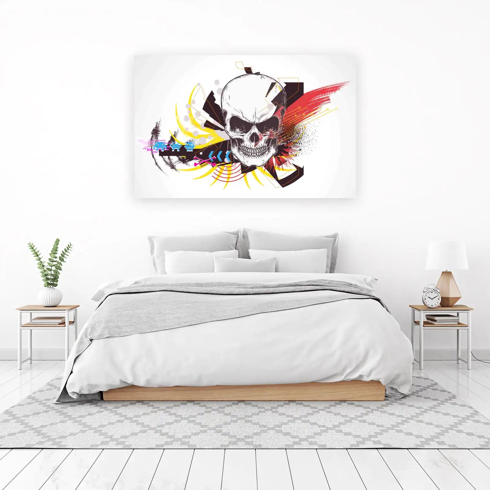 Abstract Skull Grunge Art Wall Art