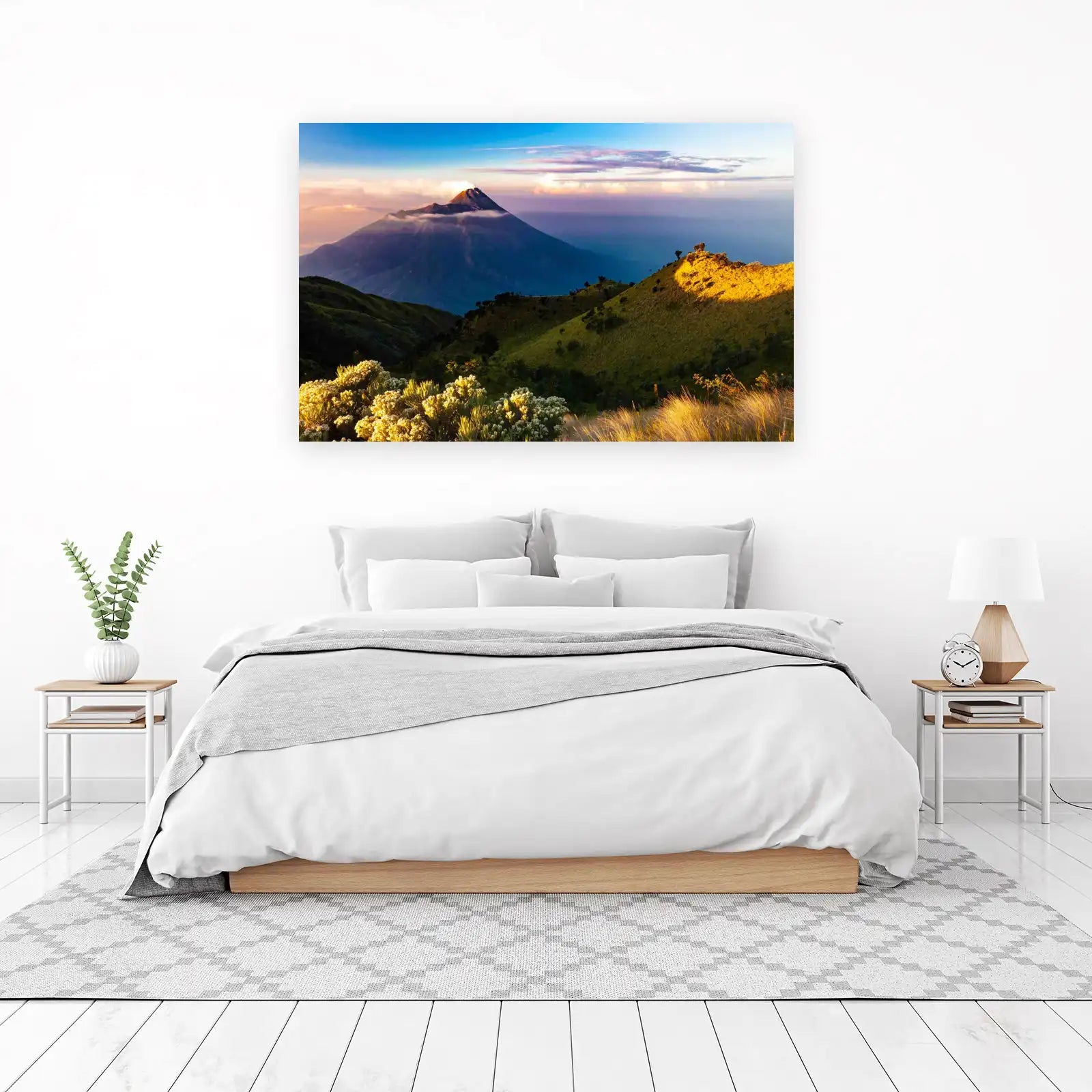 Majestic Volcano Sunrise Landscape Wall Art