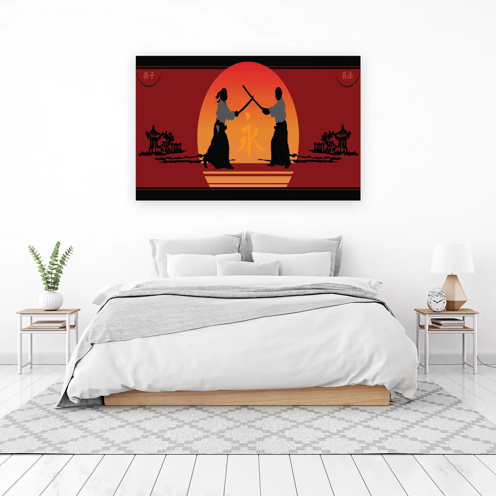 Martial Arts Sunset Samurai Wall Art
