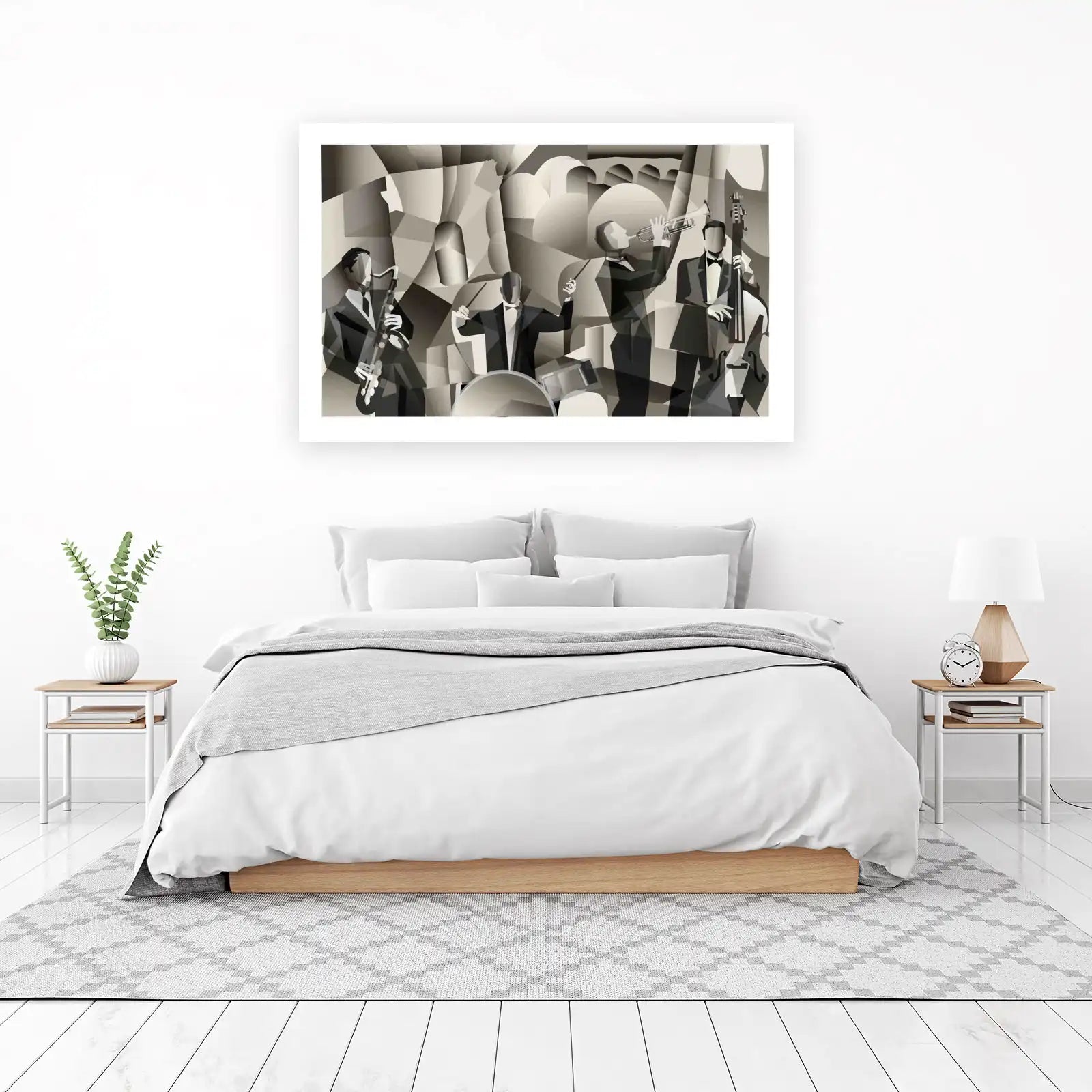 Art Deco Jazz Band Saxophone Trumpet Wall Art