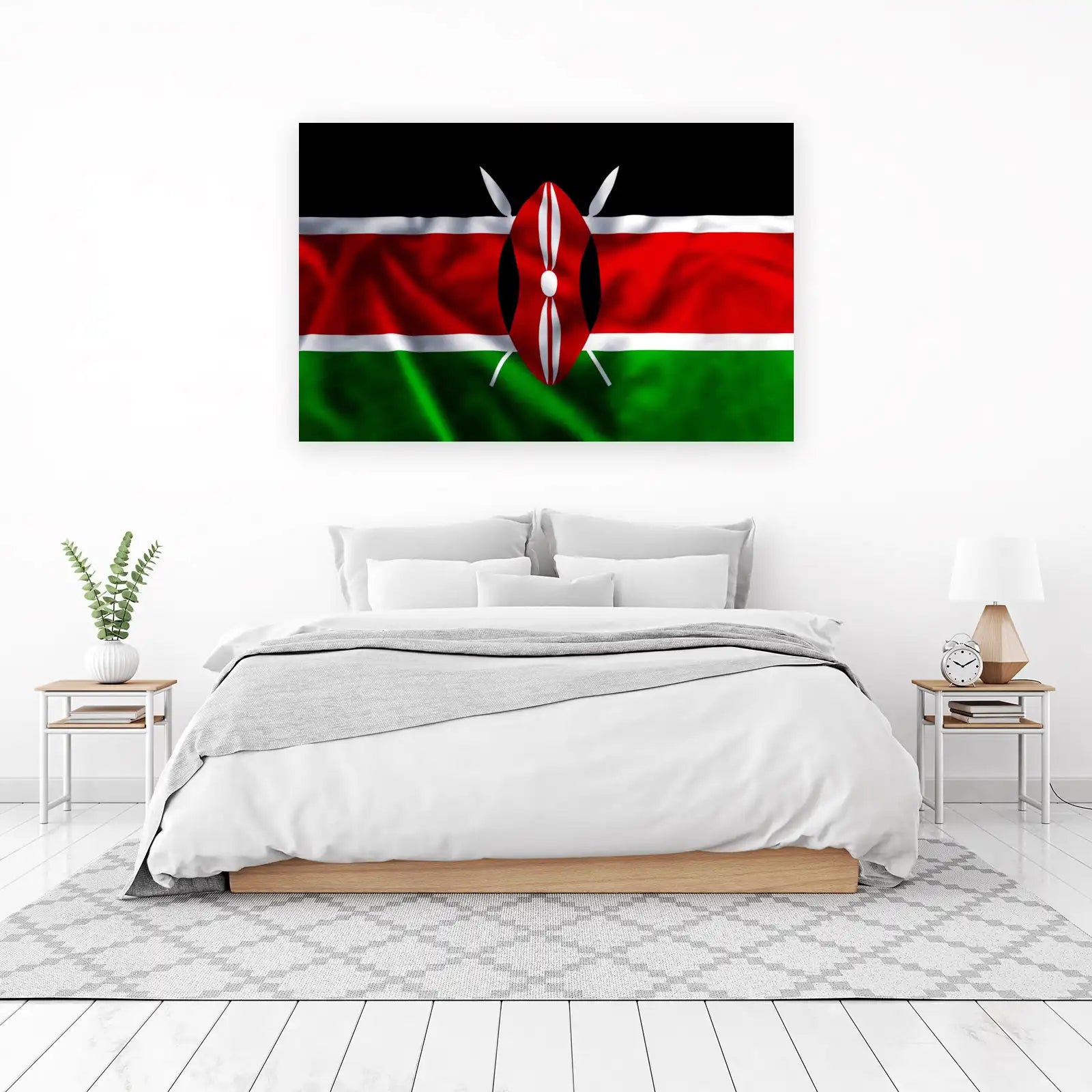 Kenya Flag & Maasai Shield Wall Art