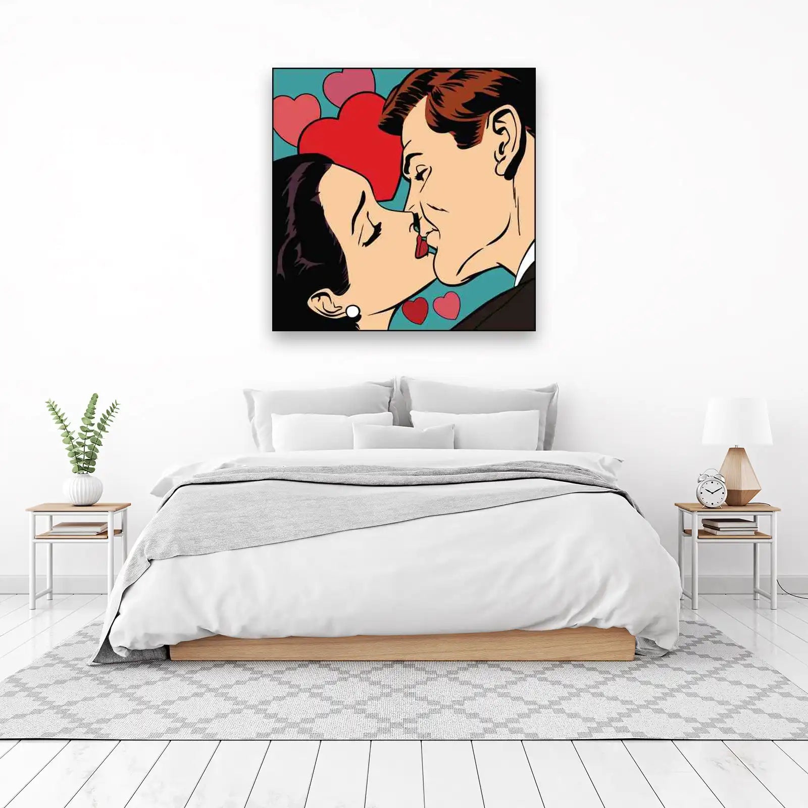Pop Art Kissing Couple Wall Art