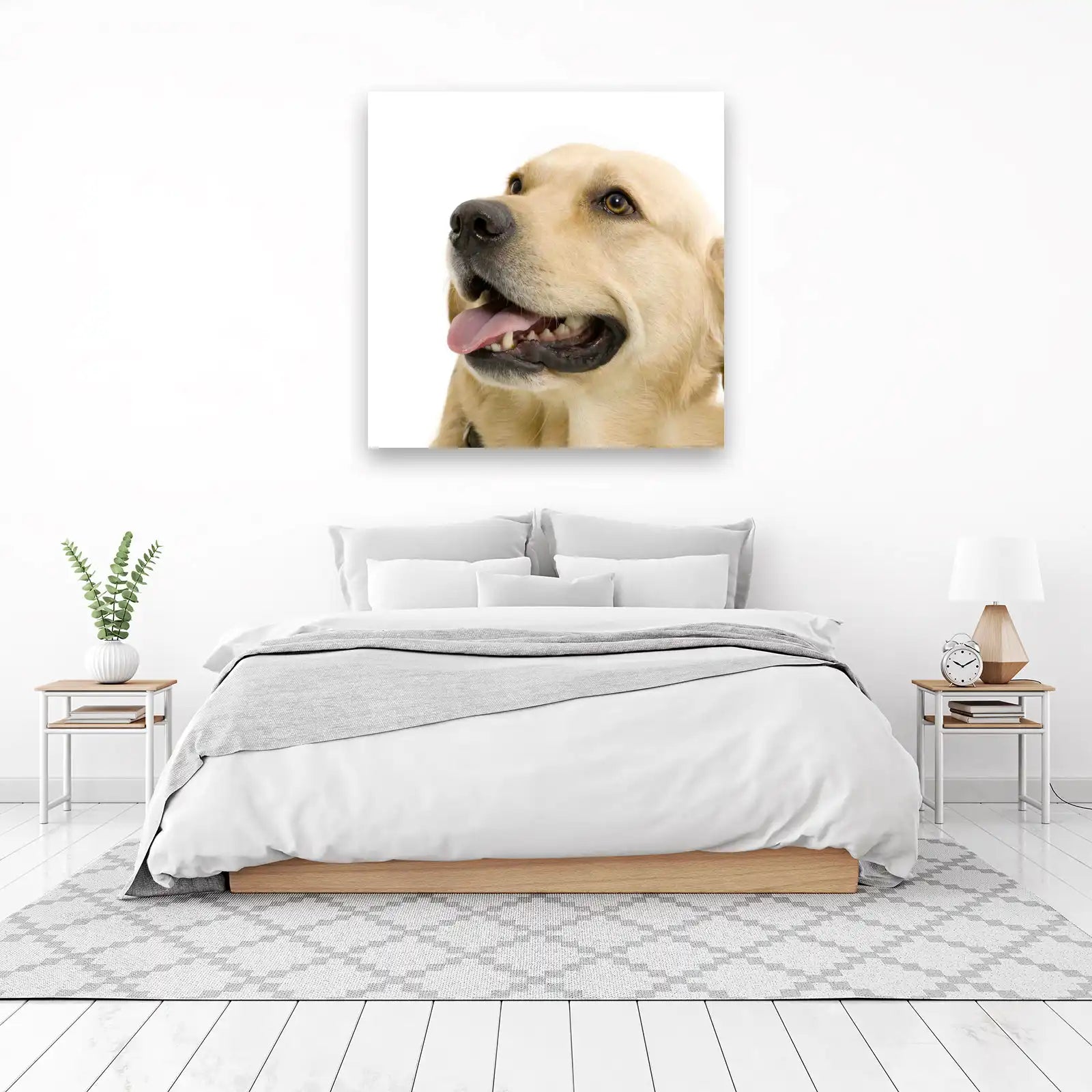 Happy Golden Retriever Dog Portrait Wall Art
