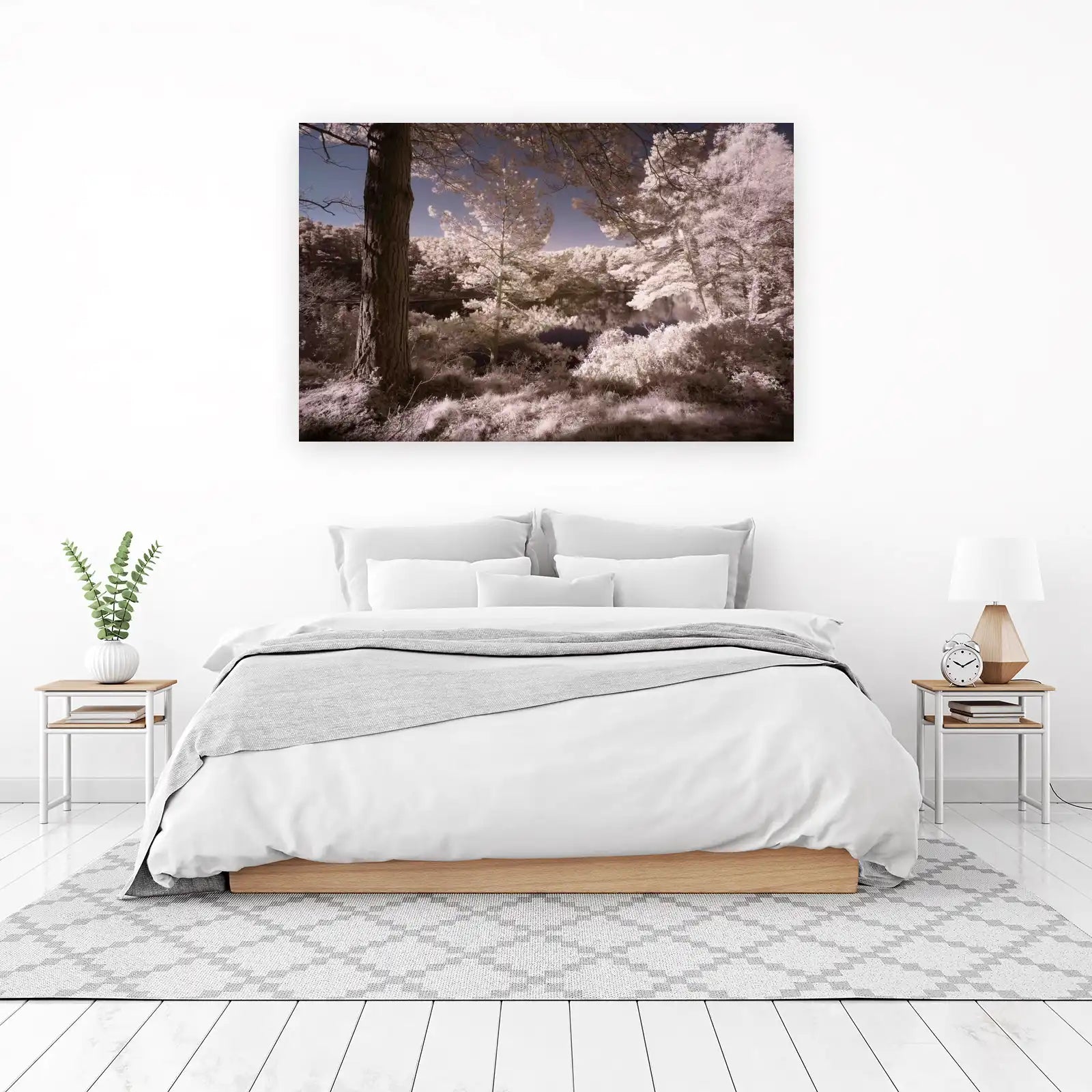 Enchanting Forest Lake Infrared Wall Art
