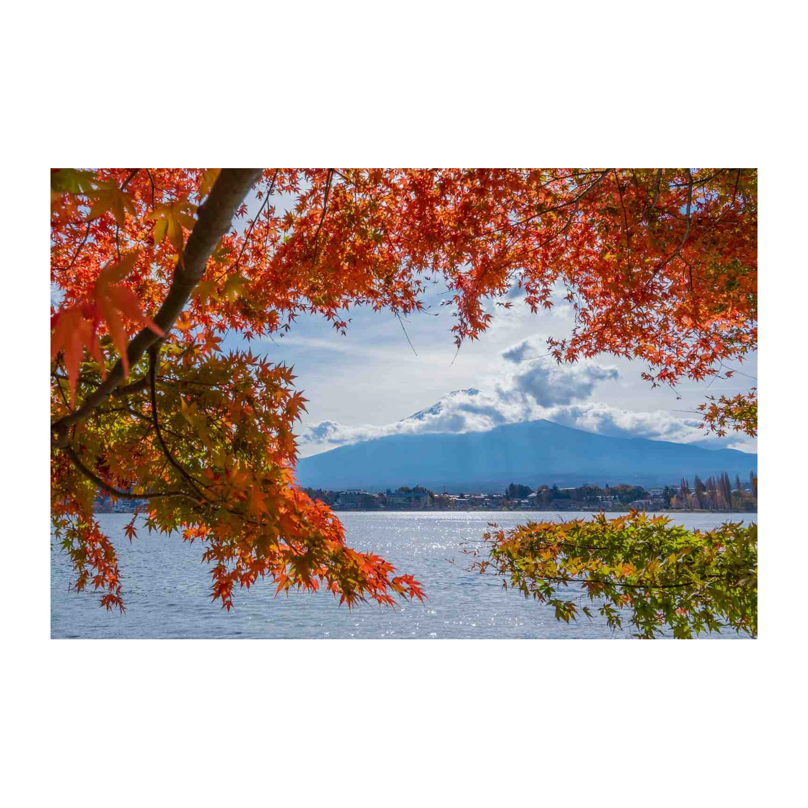 Vibrant Autumn Mountain Lake Wall Art