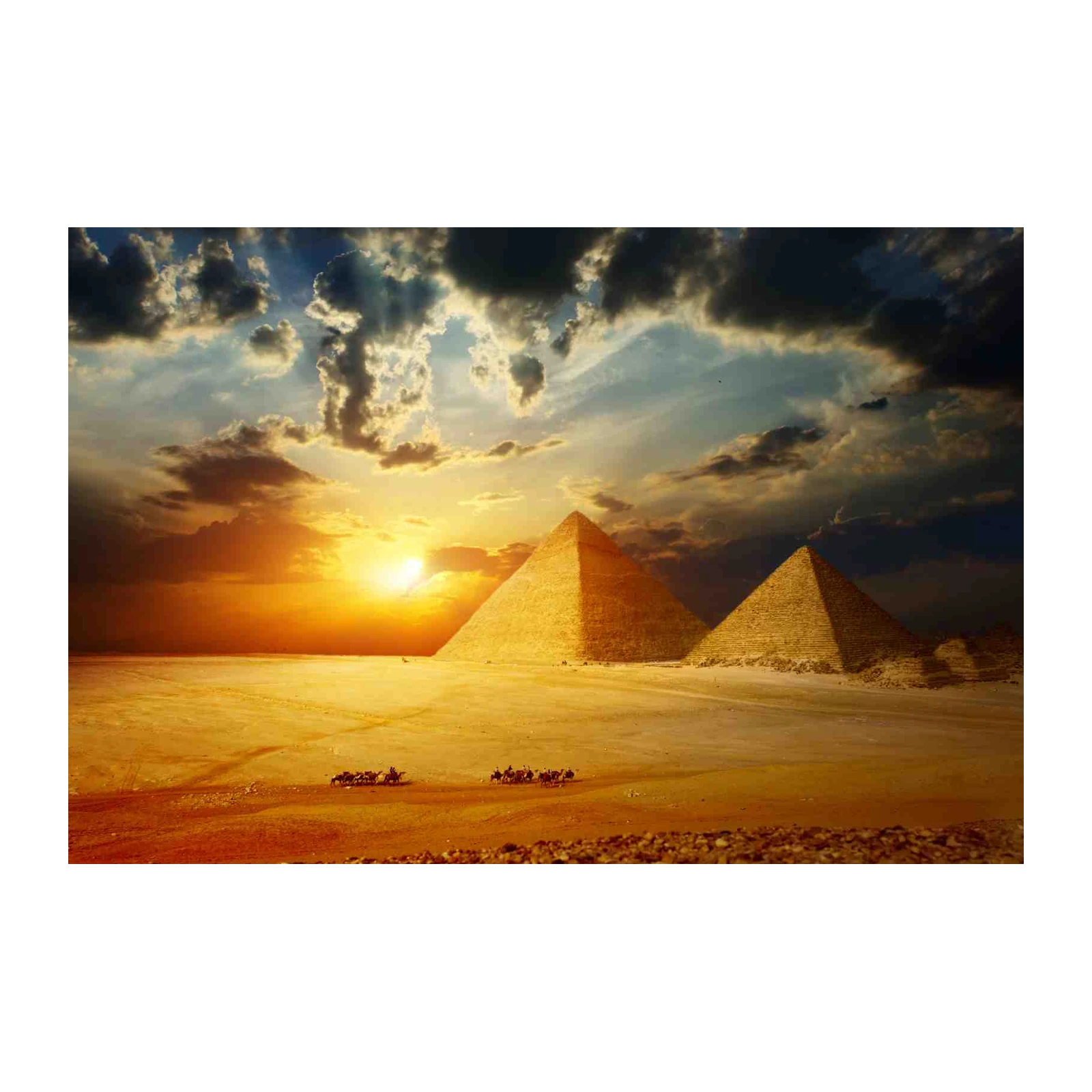 Majestic Pyramids Desert Sunset Wall Art