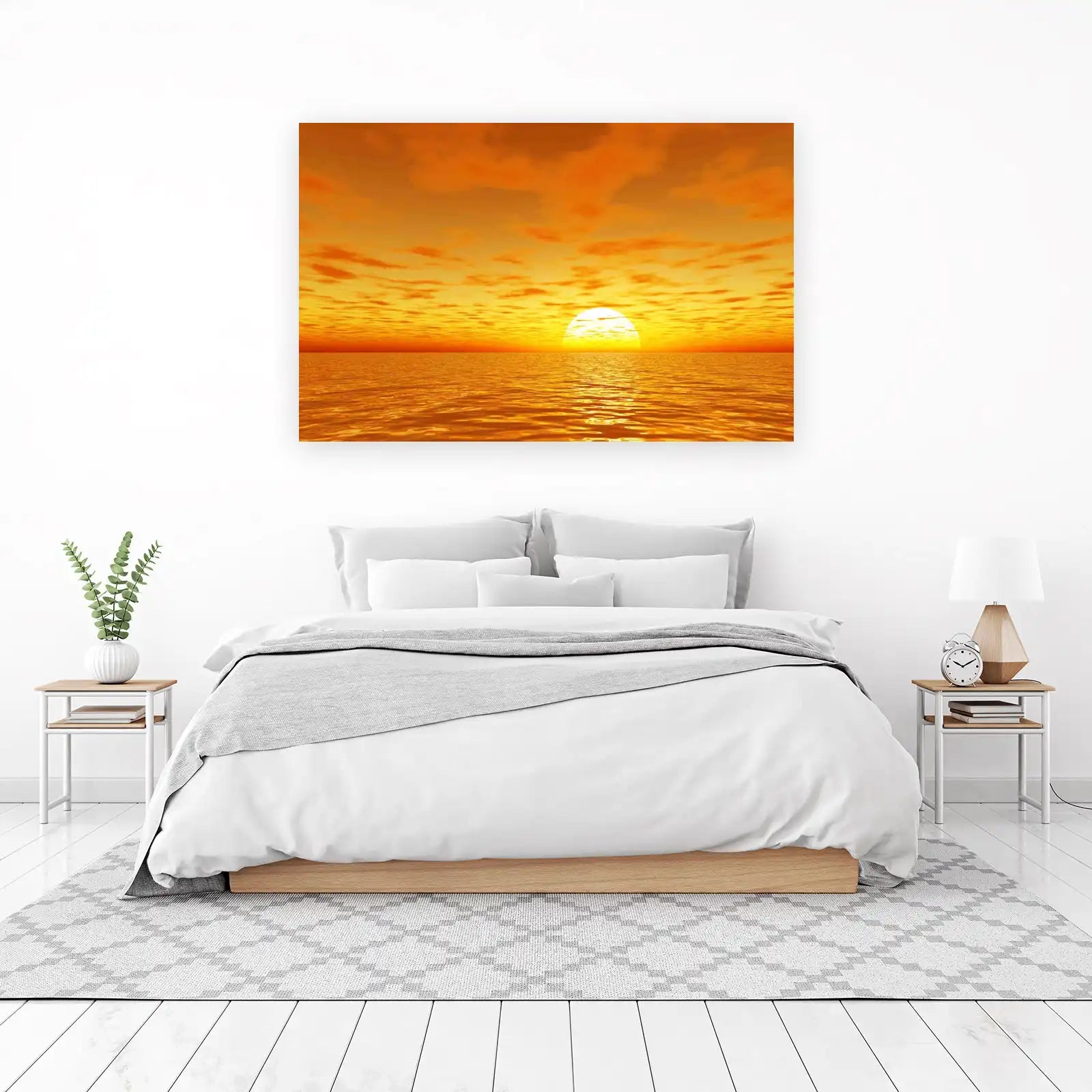 Golden Ocean Sunset Wall Art Wall Art