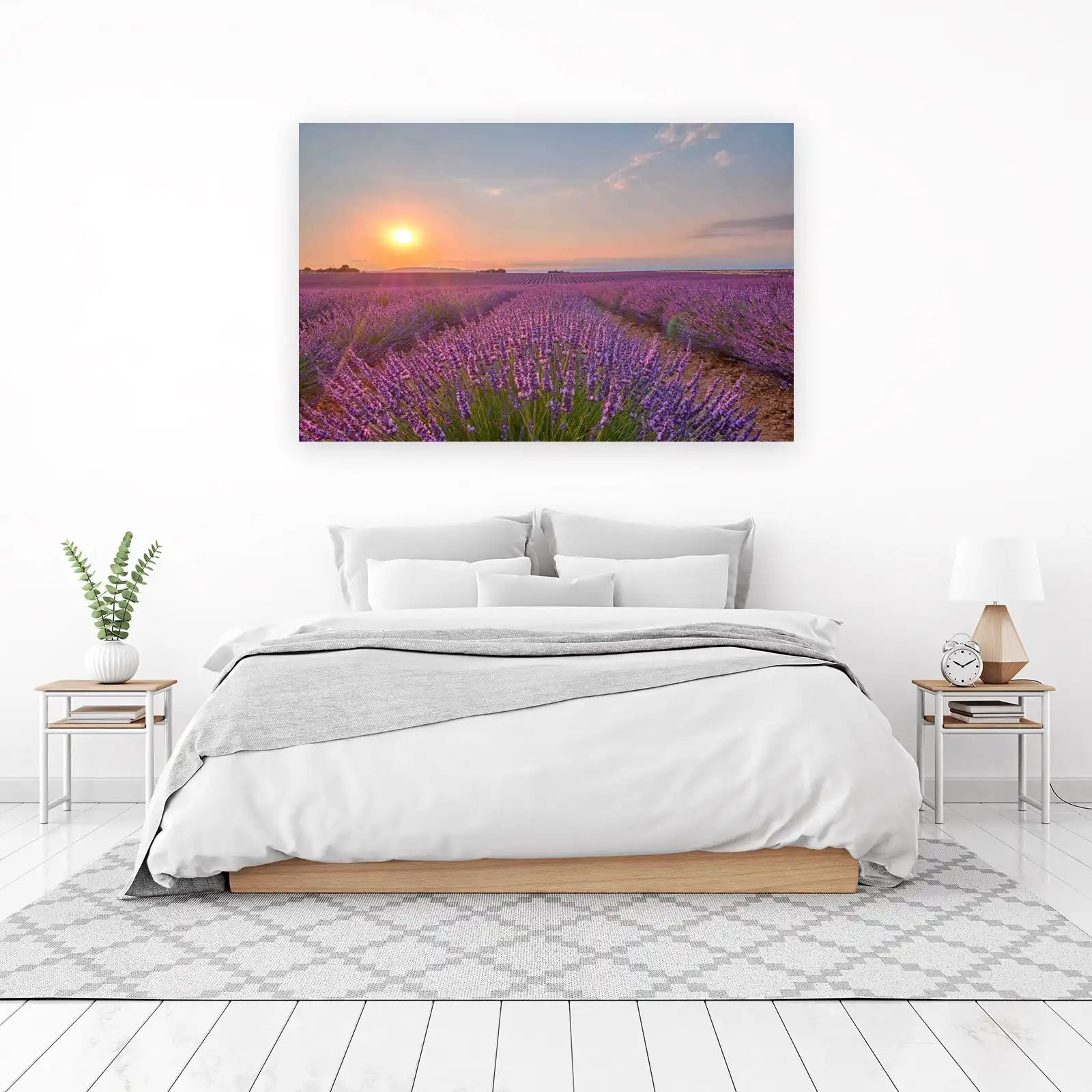 Lavender Field Sunset Serenity Wall Art