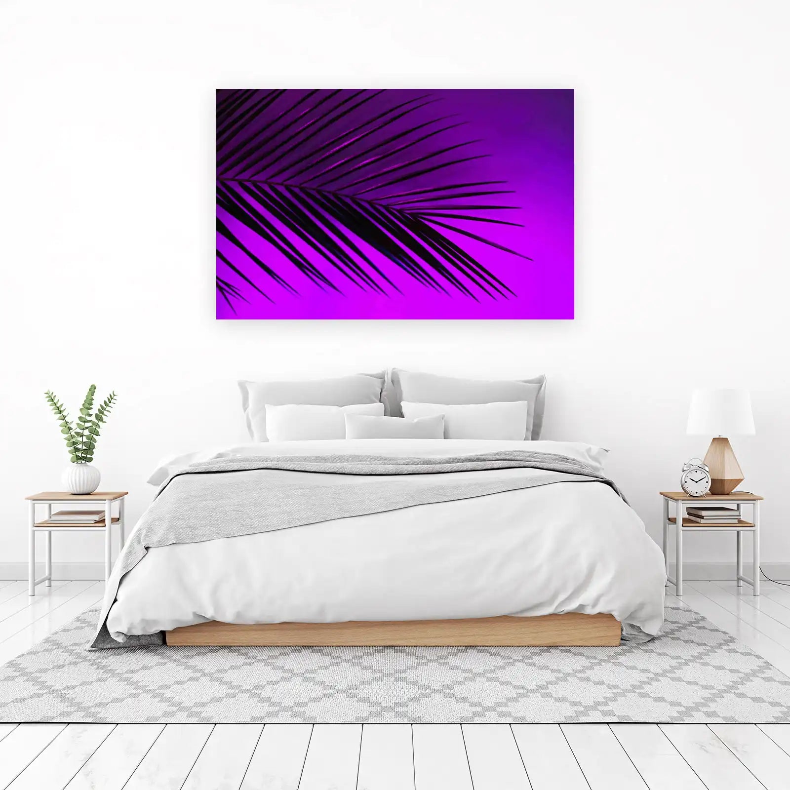 Vibrant Purple Palm Leaf Wall Art