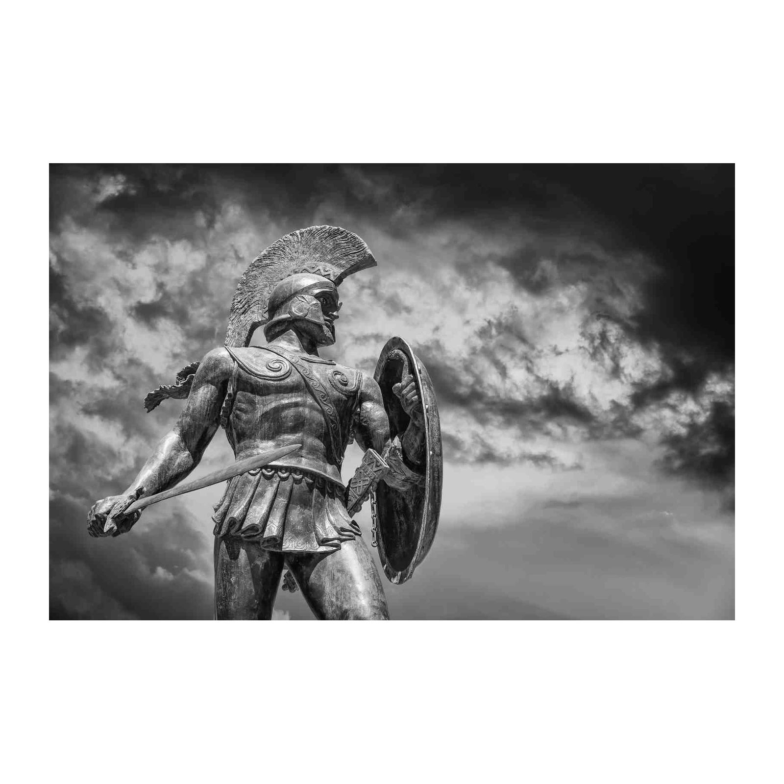 Warrior Statue Black & White Wall Art