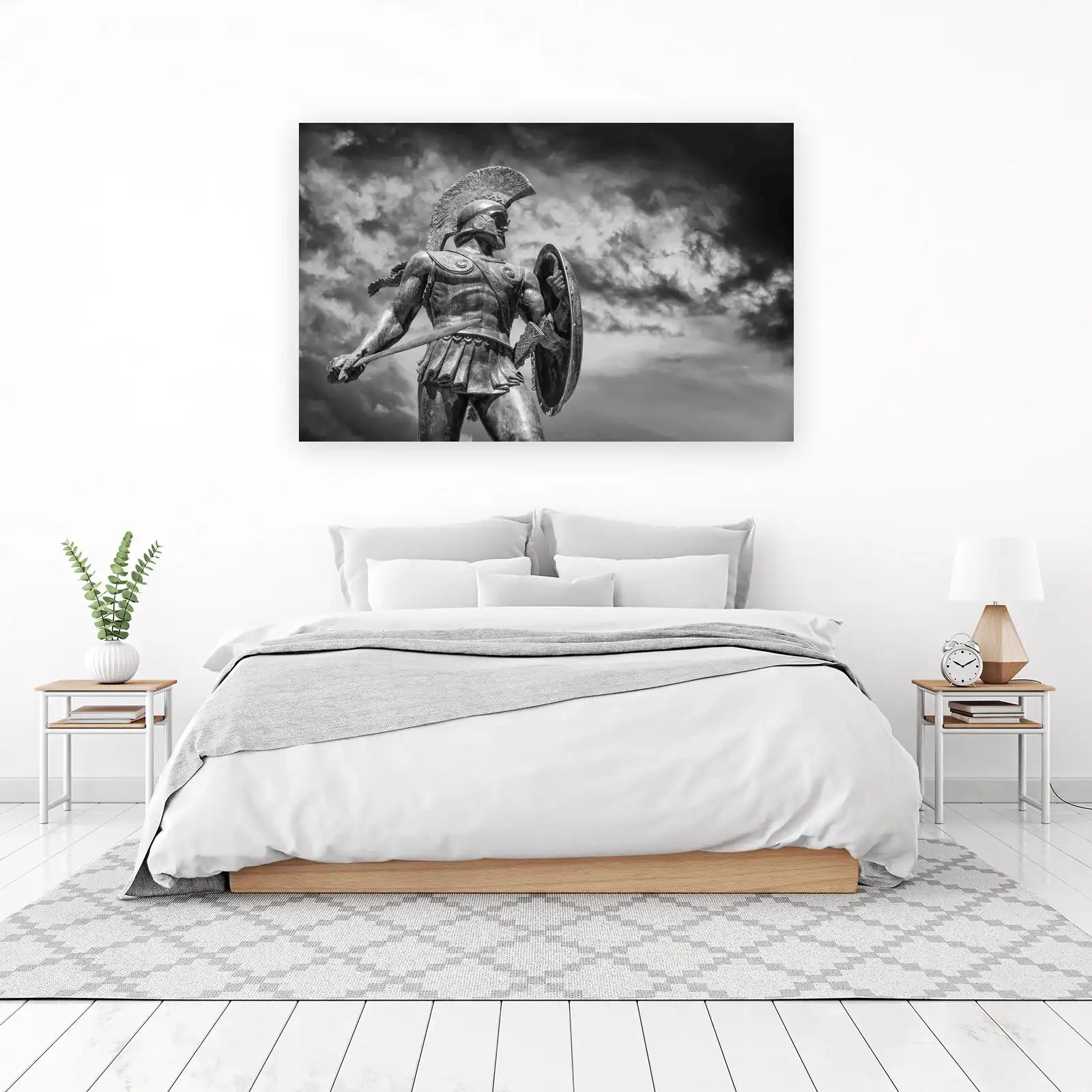 Warrior Statue Black & White Wall Art
