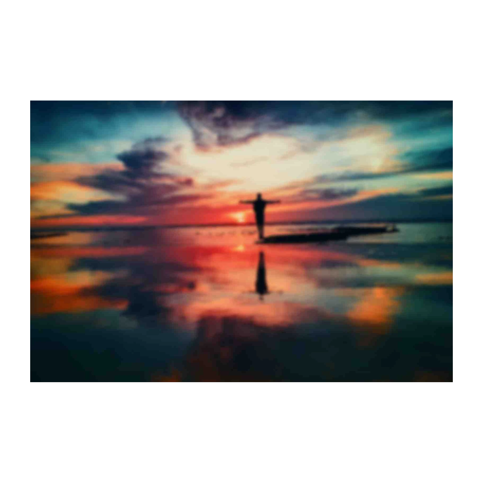 Serene Sunset Silhouette Wall Art