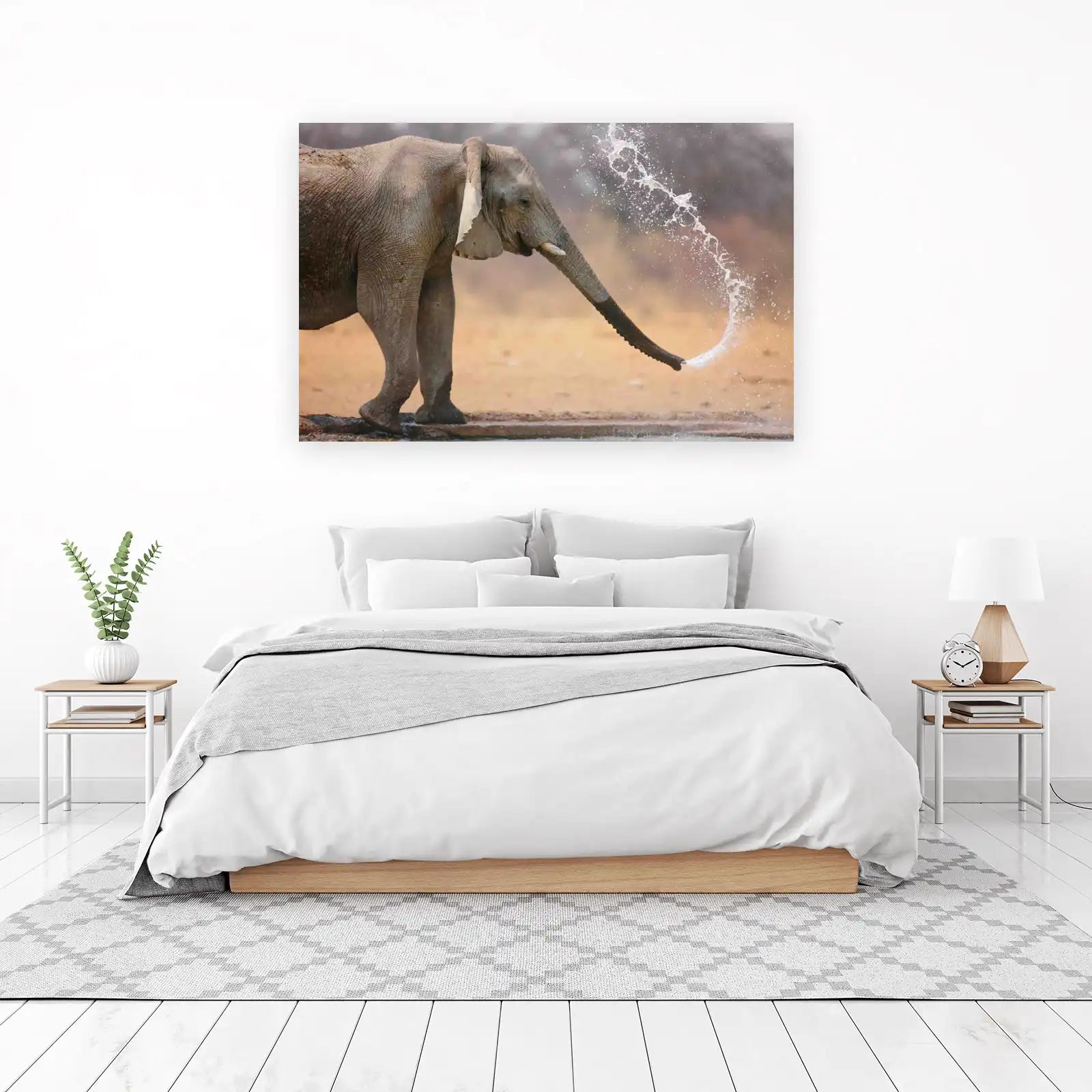 Majestic Elephant Water Splash Wall Art