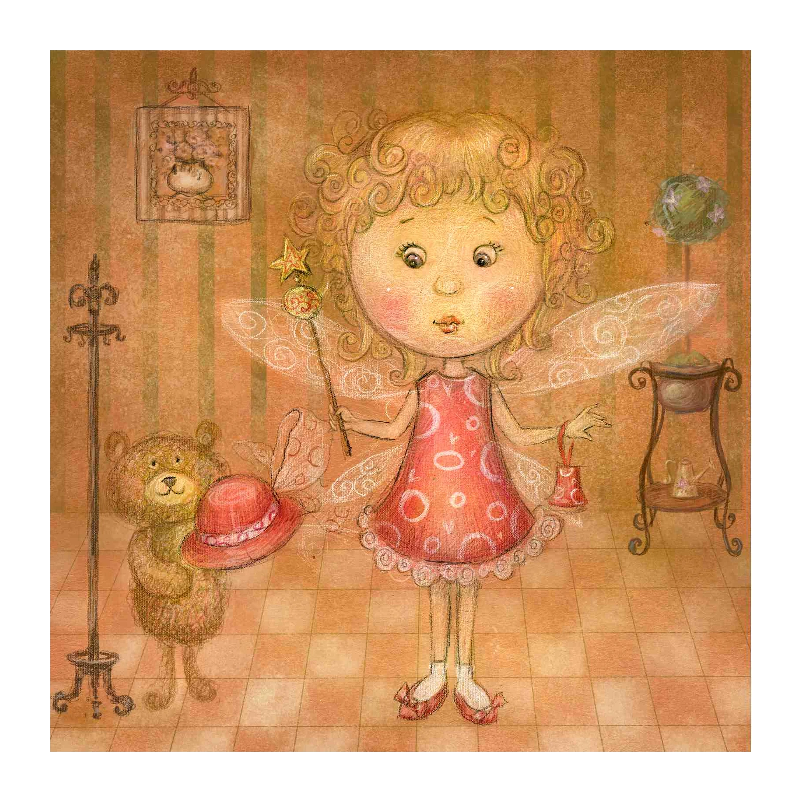 Enchanting Fairy Tale Bear & Dress Up Wall Art
