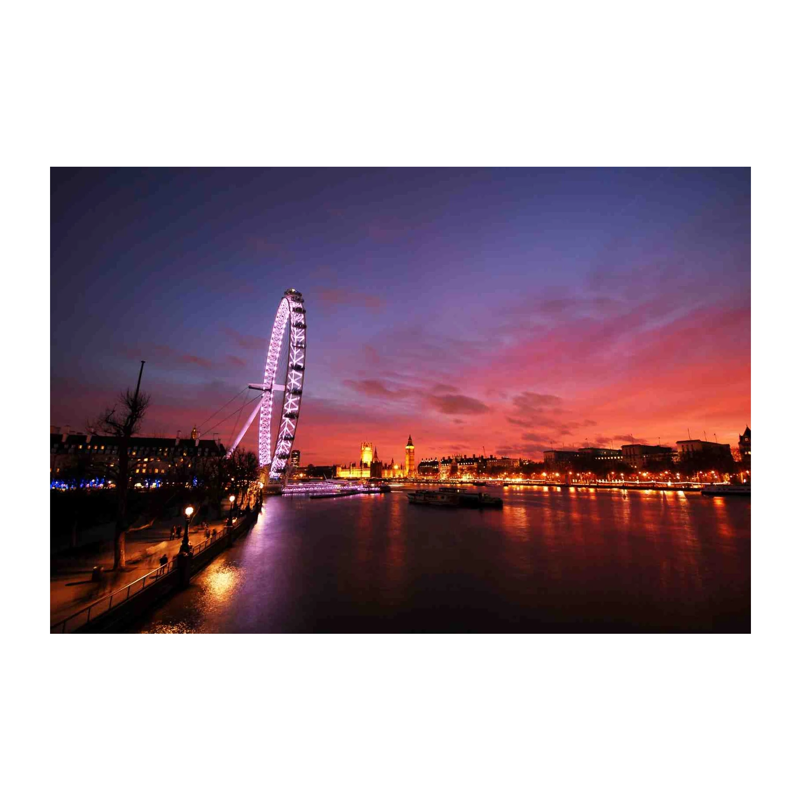 London Eye Sunset Wall Art - Iconic Cityscape Art