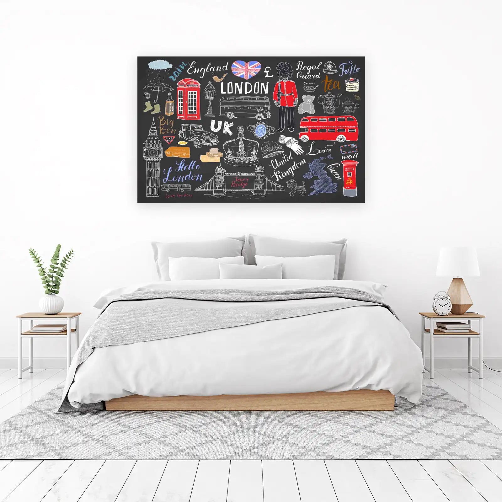 Chalkboard London Icons Wall Art