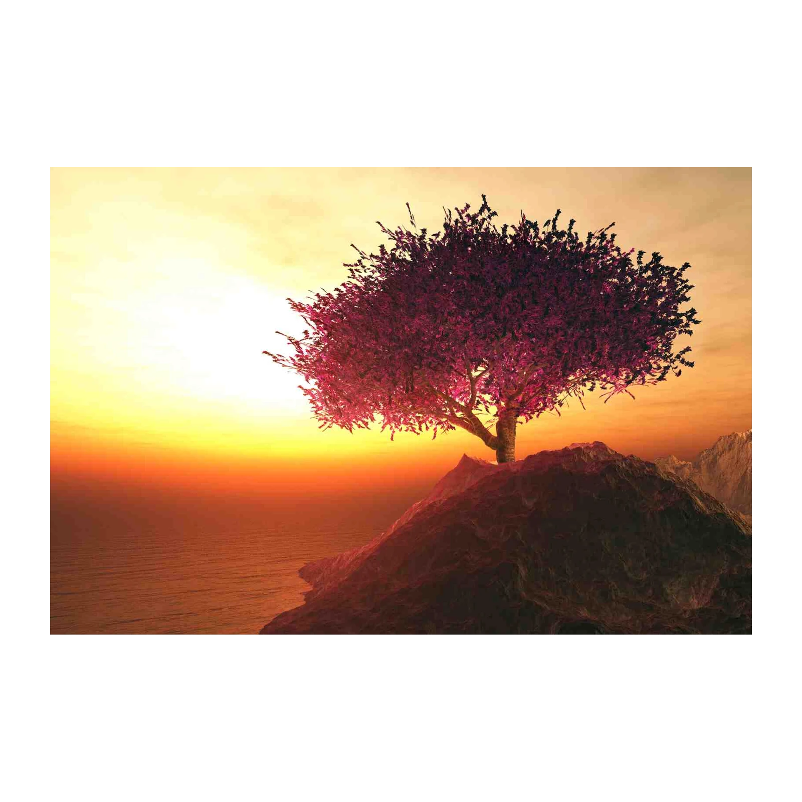 Serene Sunset Tree Wall Art