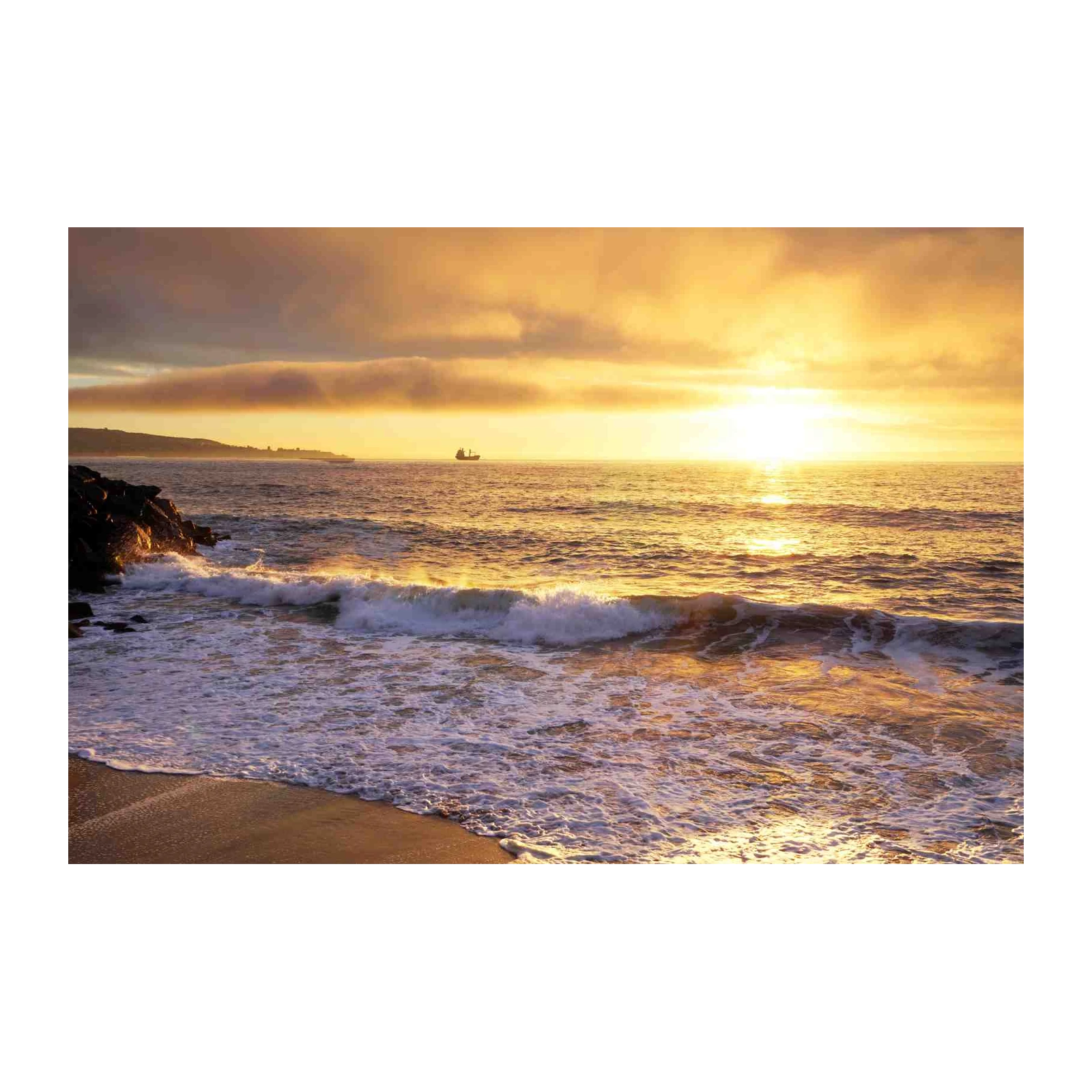 Golden Hour Ocean Waves Wall Art