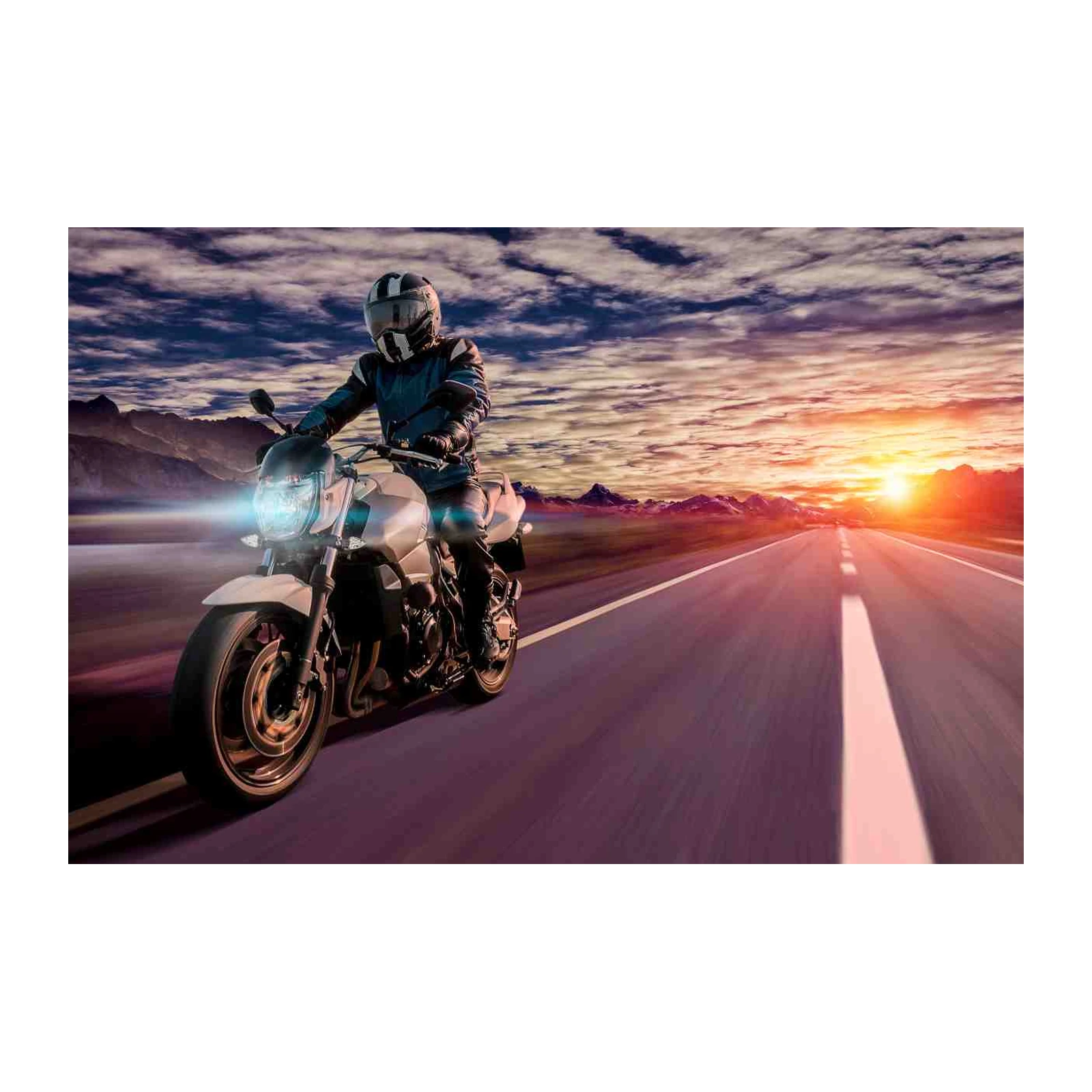 Motorcycle Sunset Road Adventure Wall Art