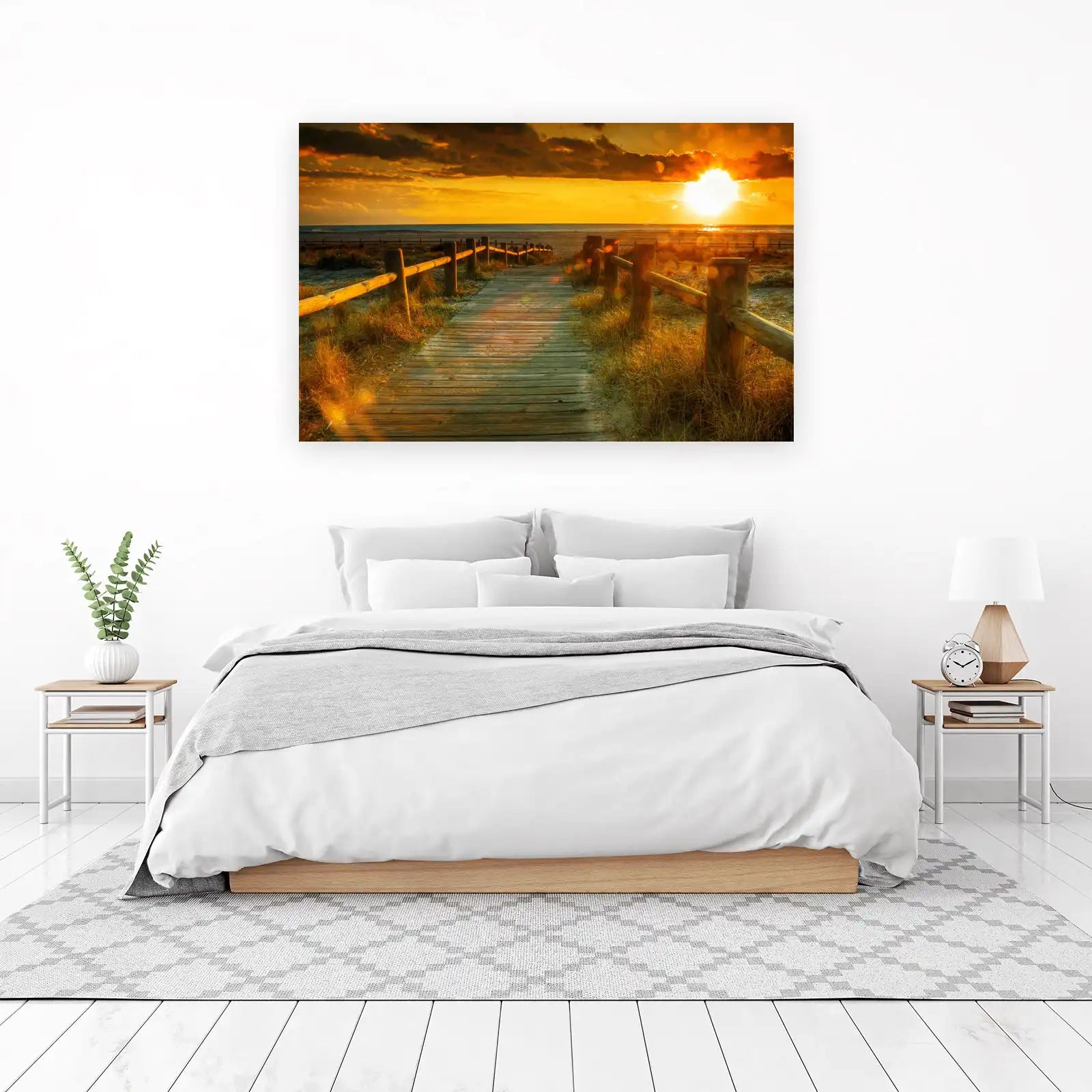 Sunset Boardwalk Coastal Path Wall Art