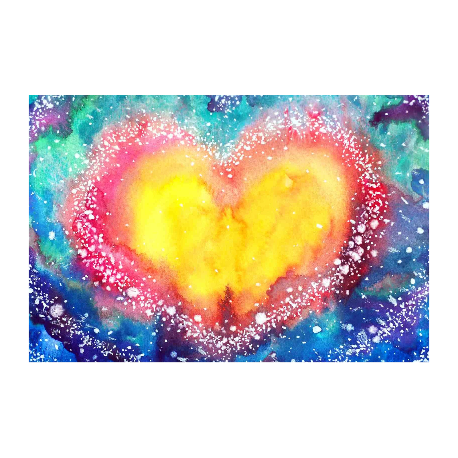 Vibrant Cosmic Heart Galaxy Wall Art
