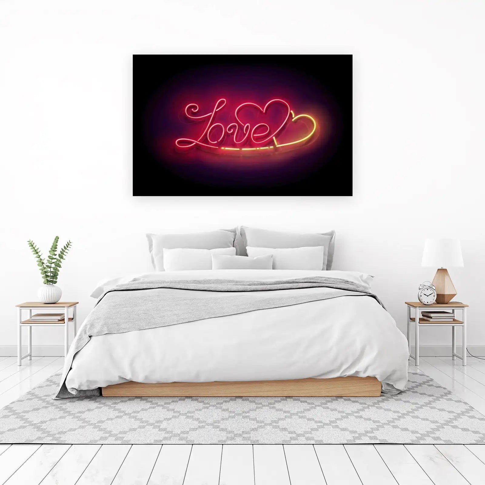Neon Love Heart Wall Art - Romantic Wall Art