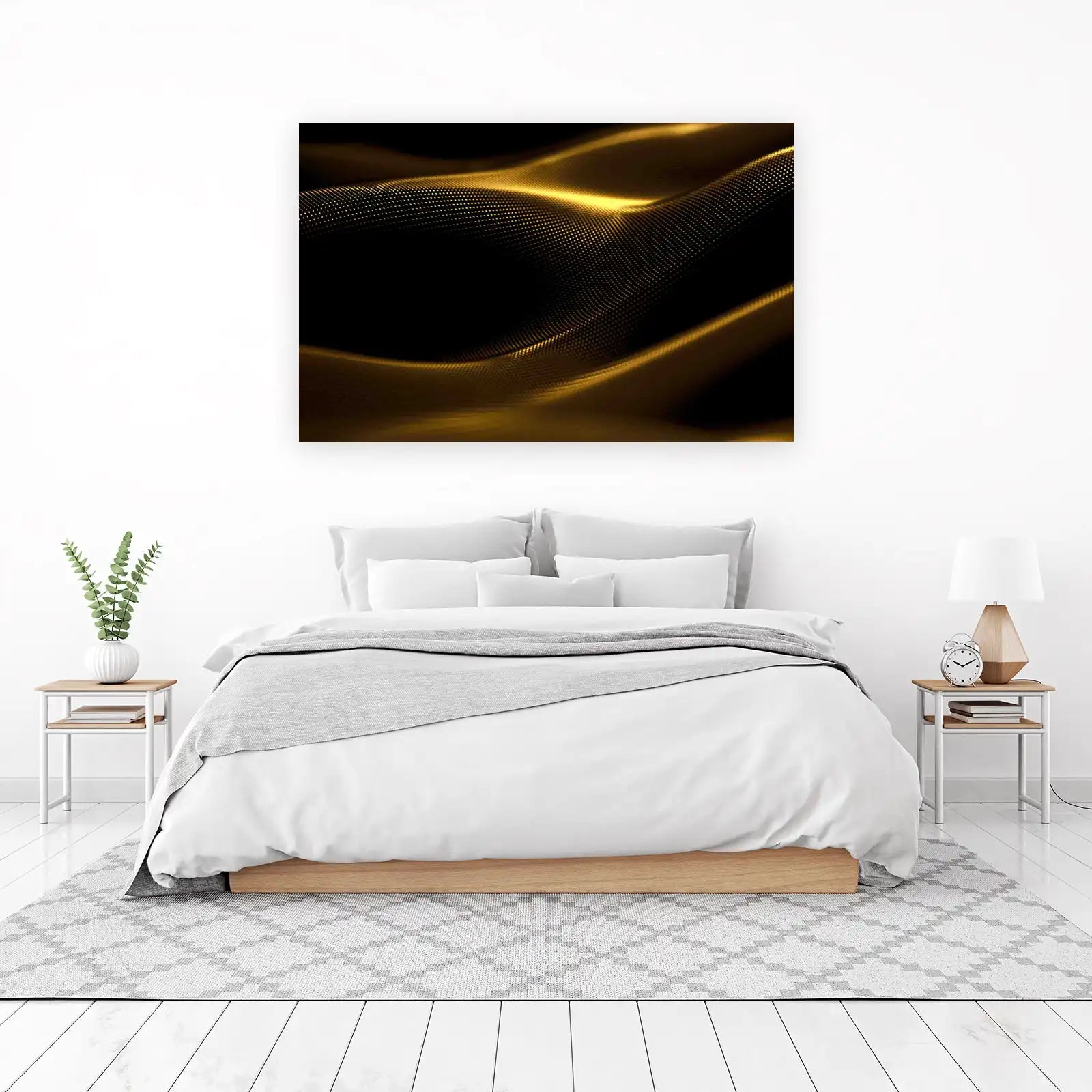 Luxury Gold Wave Abstract Wall Art