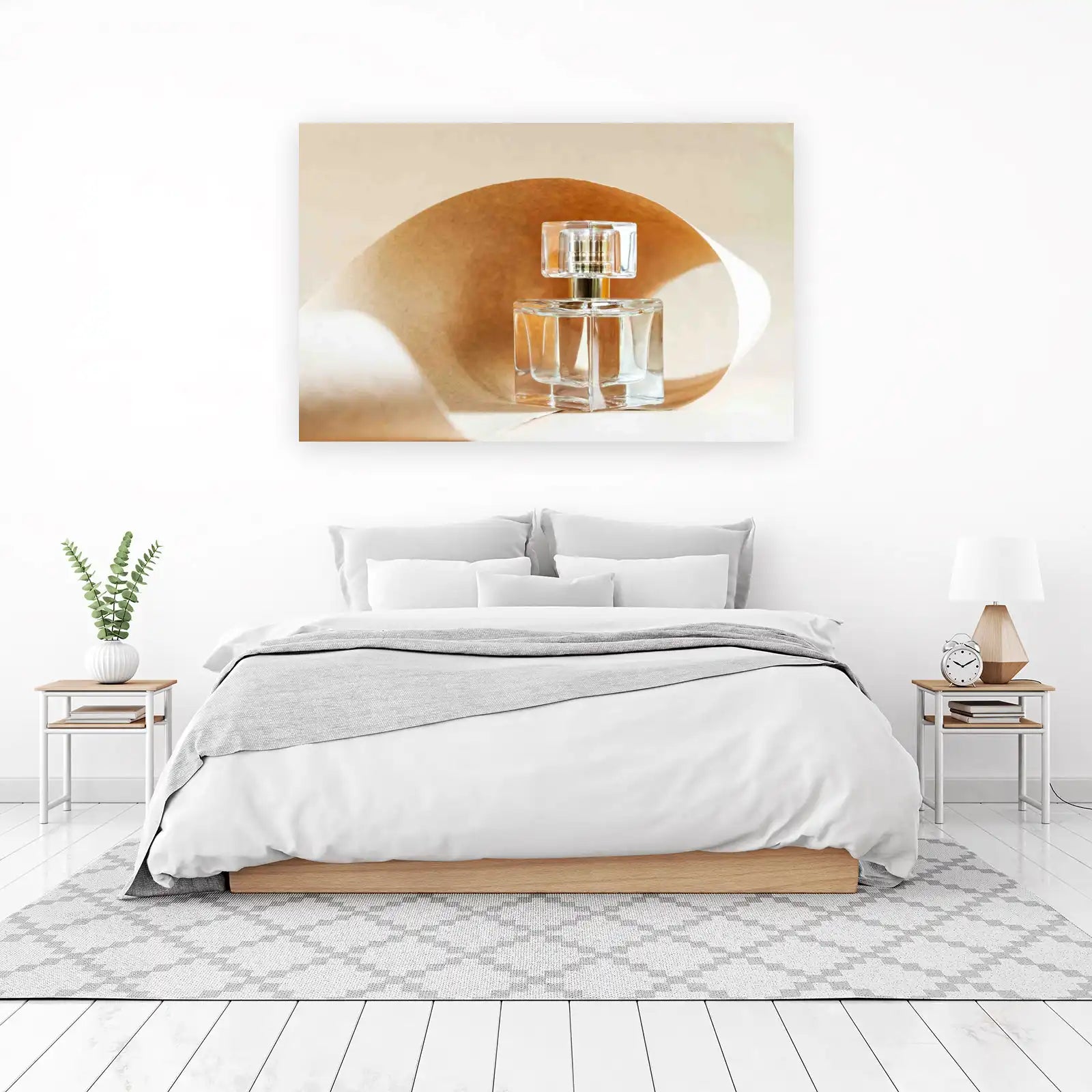 Elegant Perfume Bottle Gold Accent Wall Art