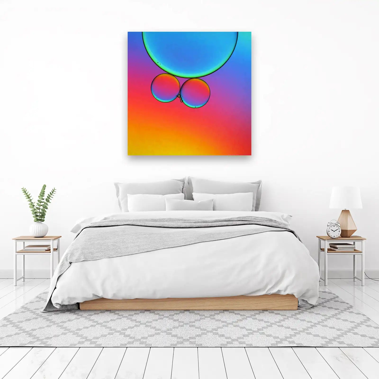 Abstract Rainbow Bubbles Wall Art