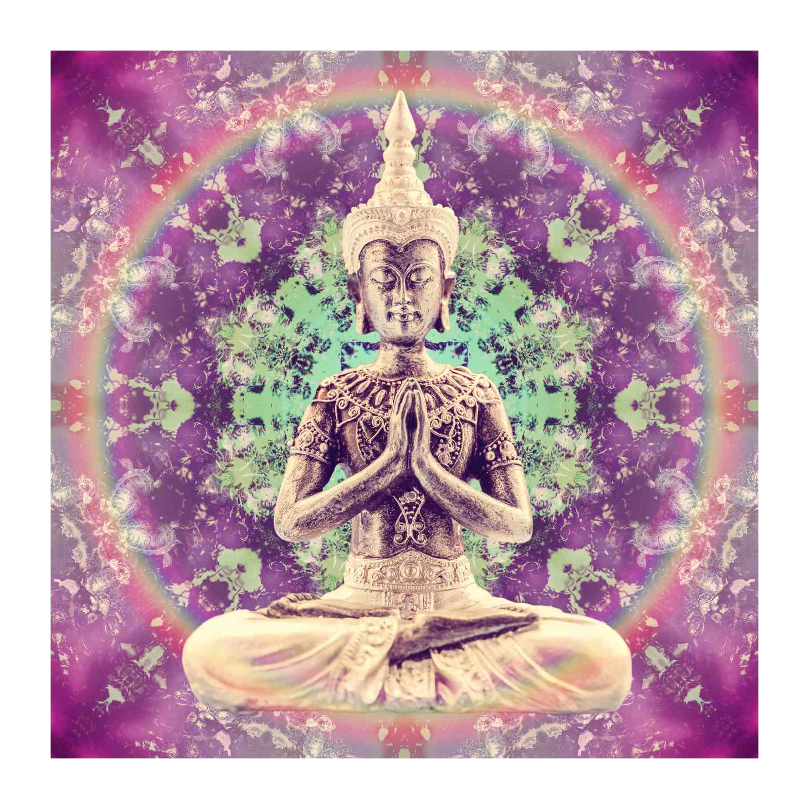 Zen Buddha Mandala Psychedelic Wall Art