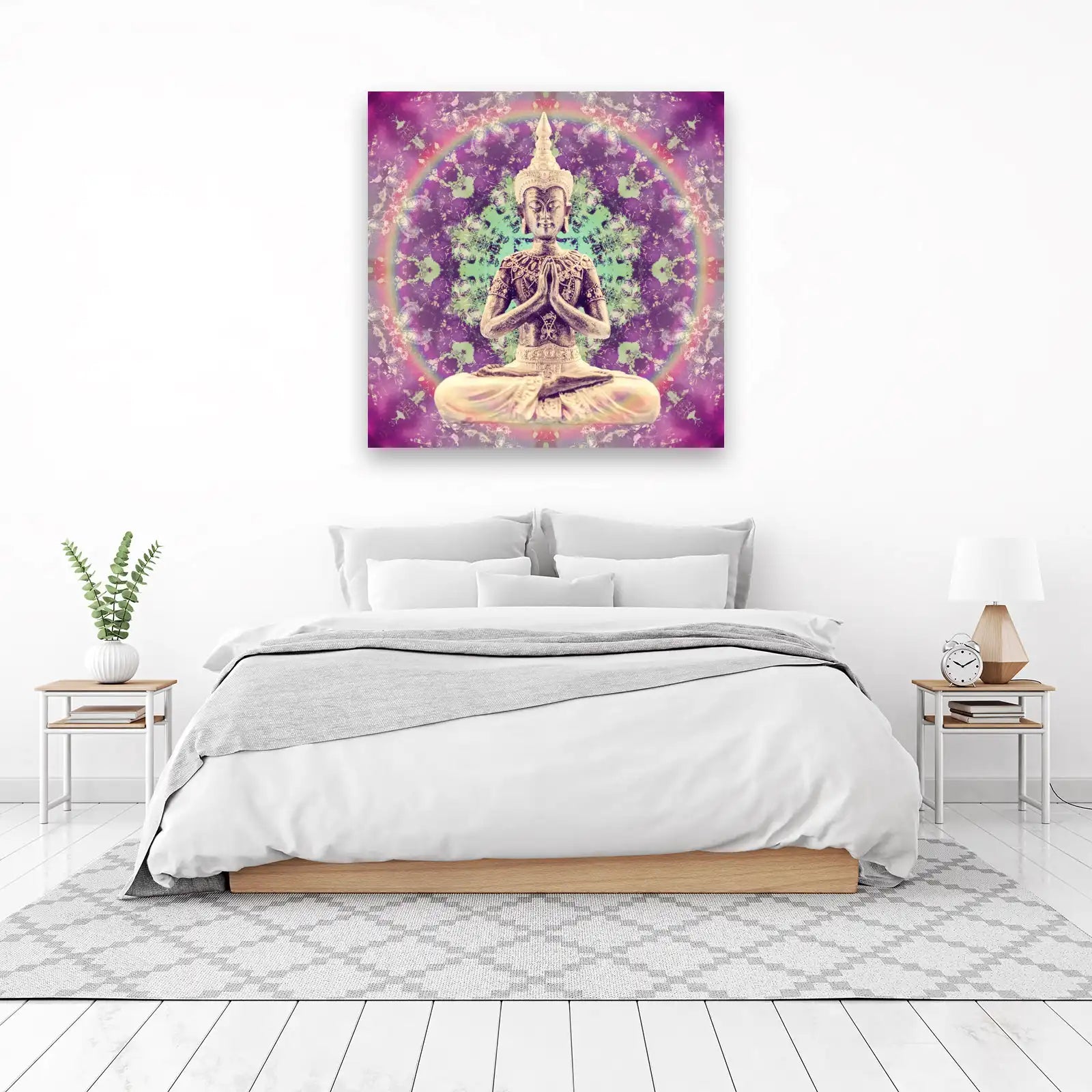 Zen Buddha Mandala Psychedelic Wall Art