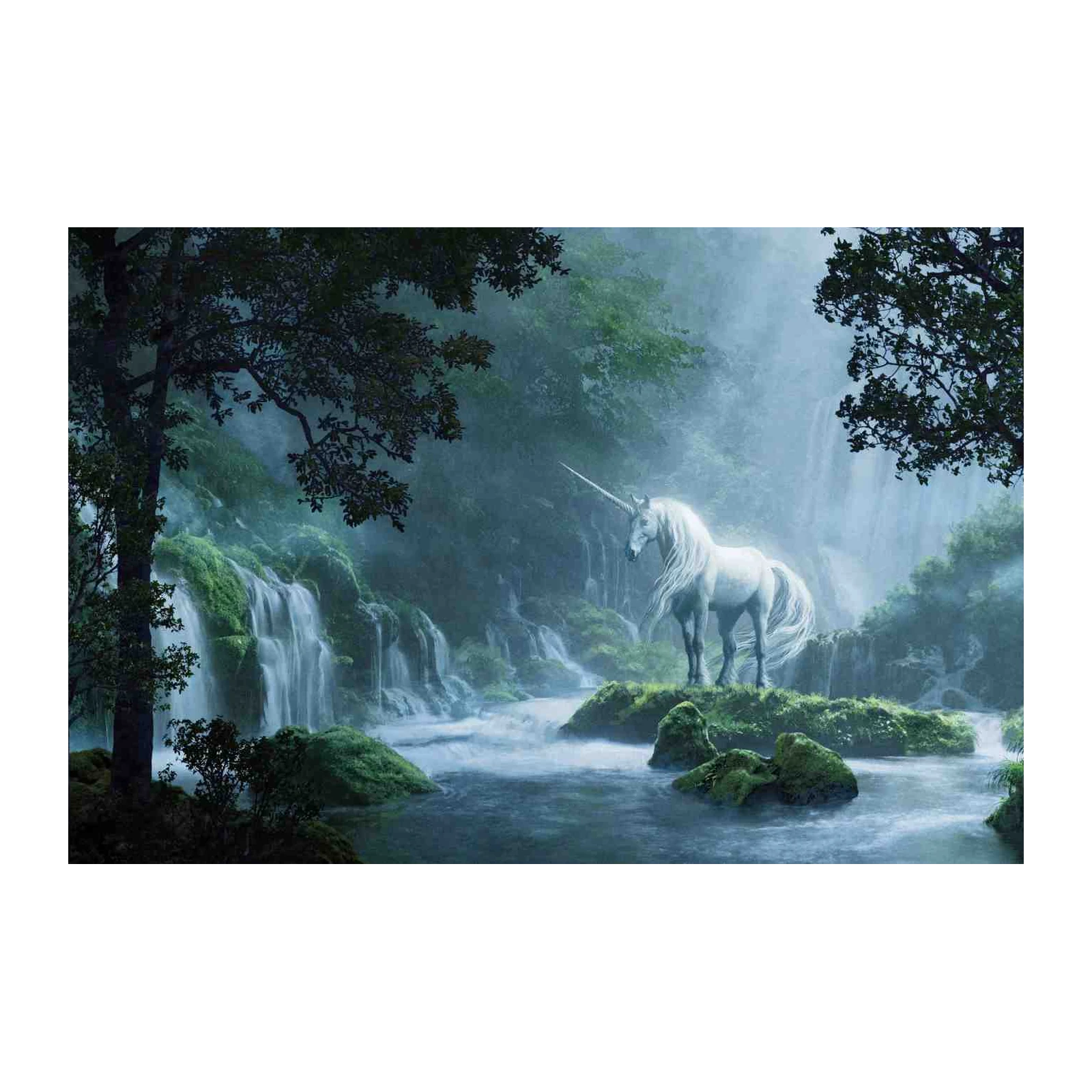 Enchanted Unicorn Waterfall Wall Art